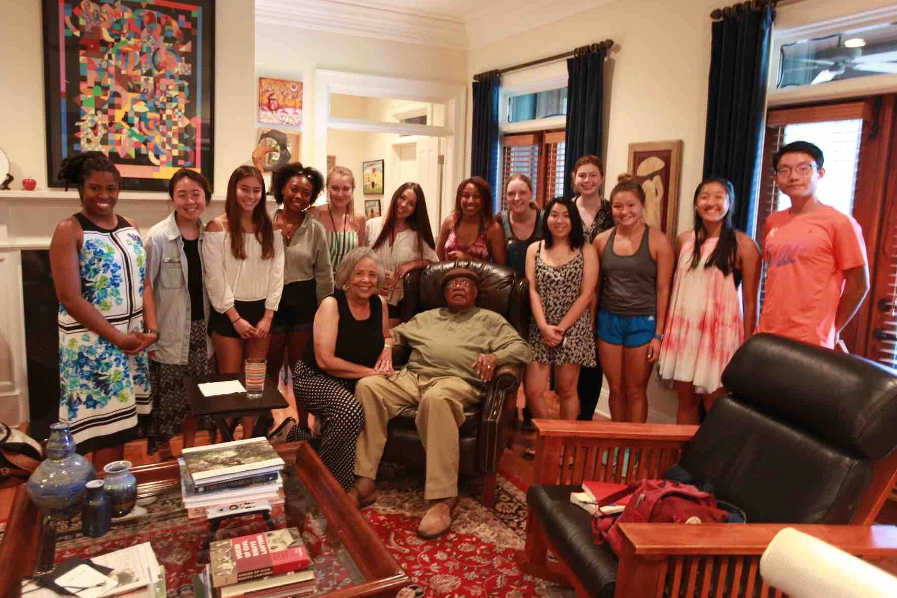 USC students meet author Ernest J. Gaines in Pointe Coupée Parish, Louisiana, 2018