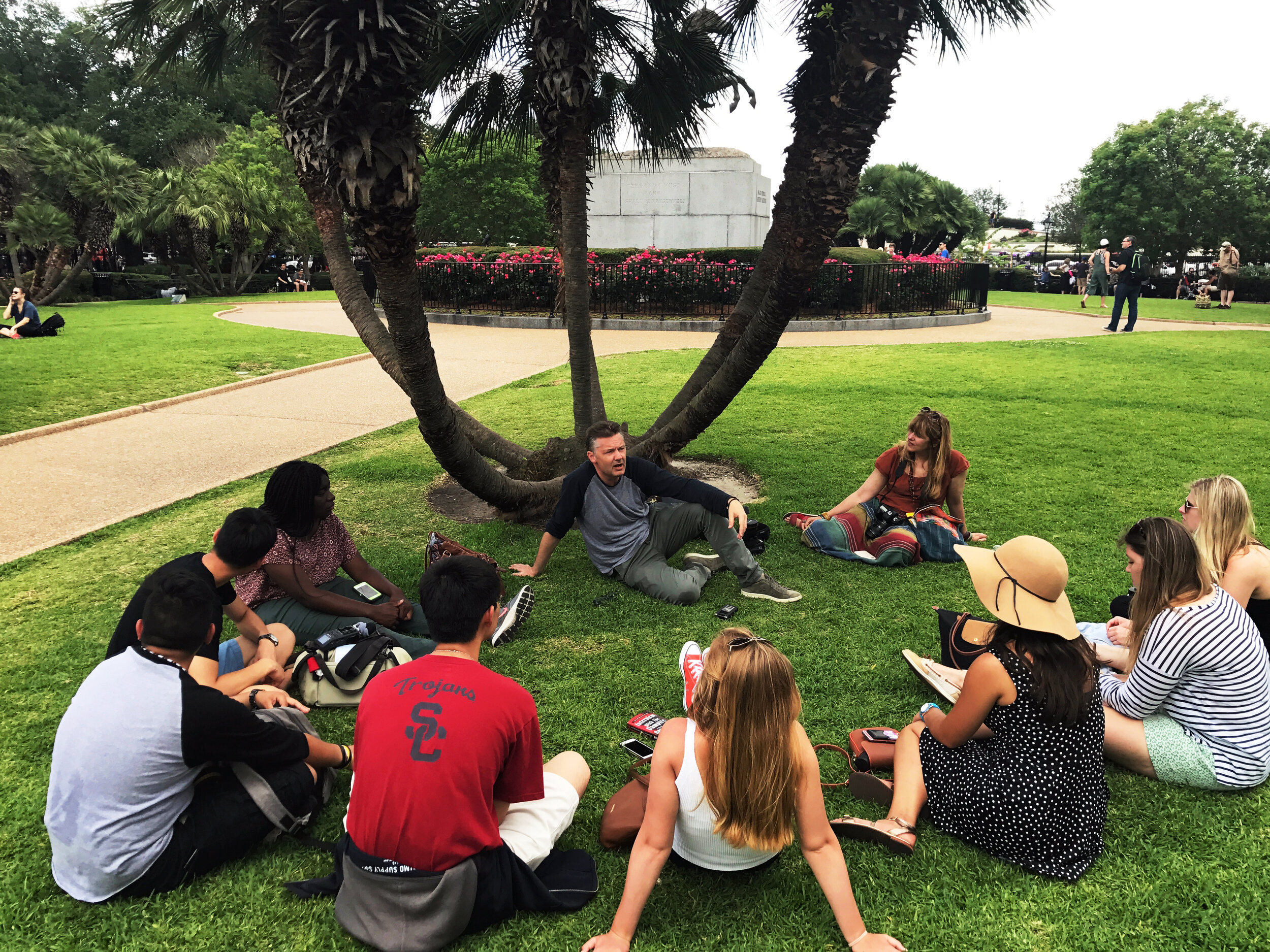  Teaching USC students in Jackson Square, New Orleans 