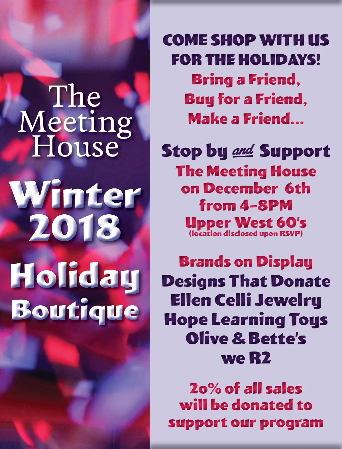 Eno of Year Hollday Boutique Fundraising Socail