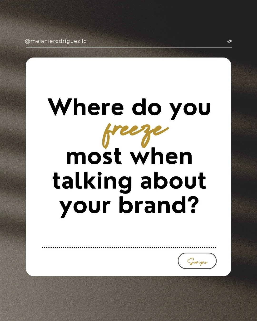 We all freeze somewhere when talking about our business:
👉 Your IG bio
👉 Your website copy
👉 Your sales calls
👉 Or&hellip; everywhere 😅

Here&rsquo;s the thing: freezing isn&rsquo;t failure. It&rsquo;s usually a clarity gap.

Drop your answer in