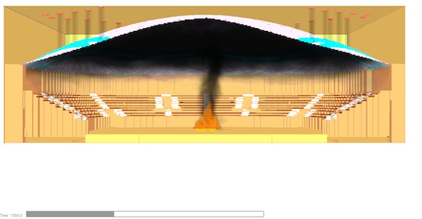 3D of sports stadium - Fire smoke Analysis