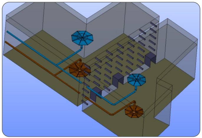 Isometric view of TES Tank 1 and 2