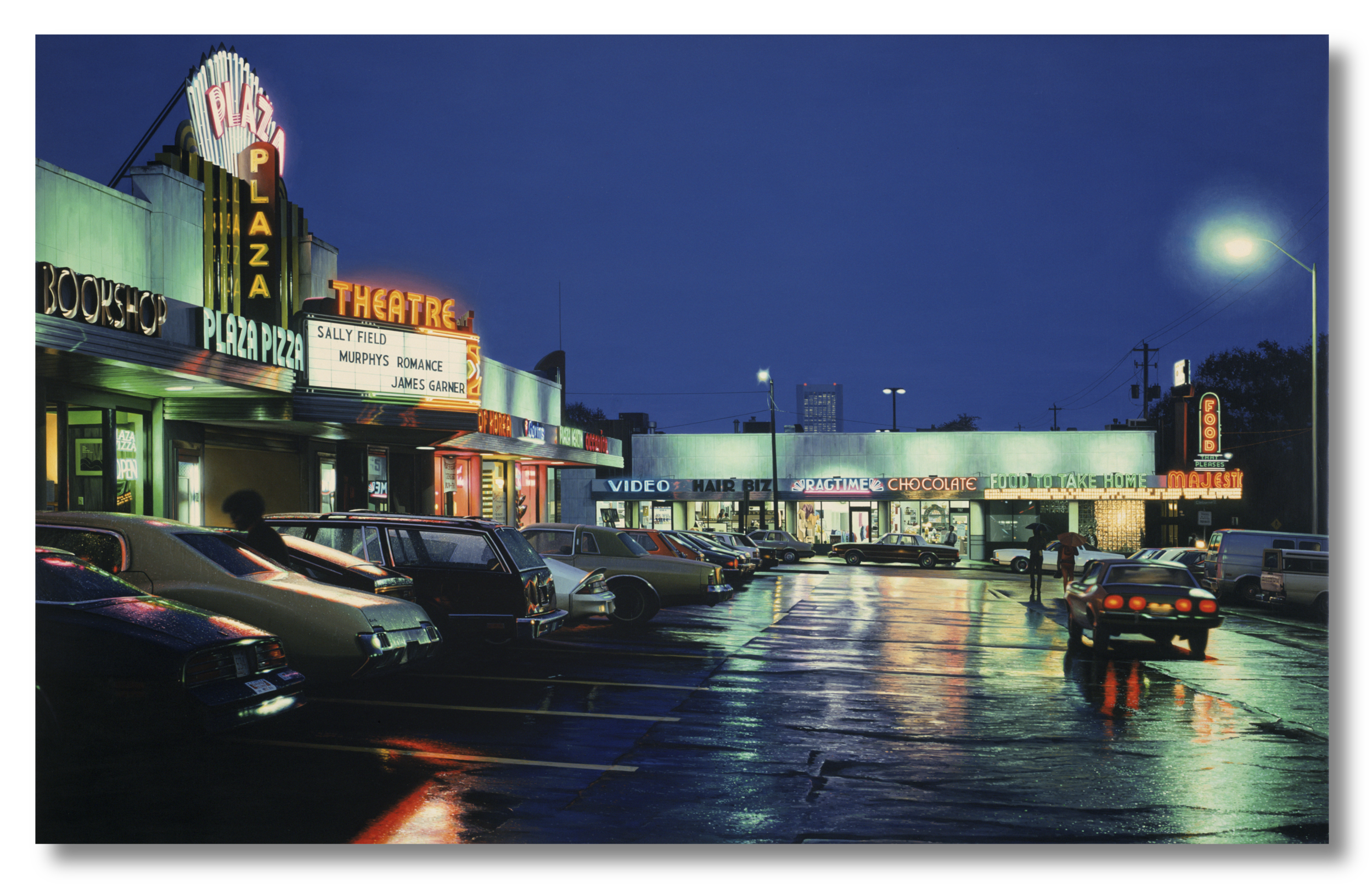 Plaza/Night , 1986 Acrylic on canvas 35 1/2 x 56 1/4 inches 90.2 x 142.9 cm