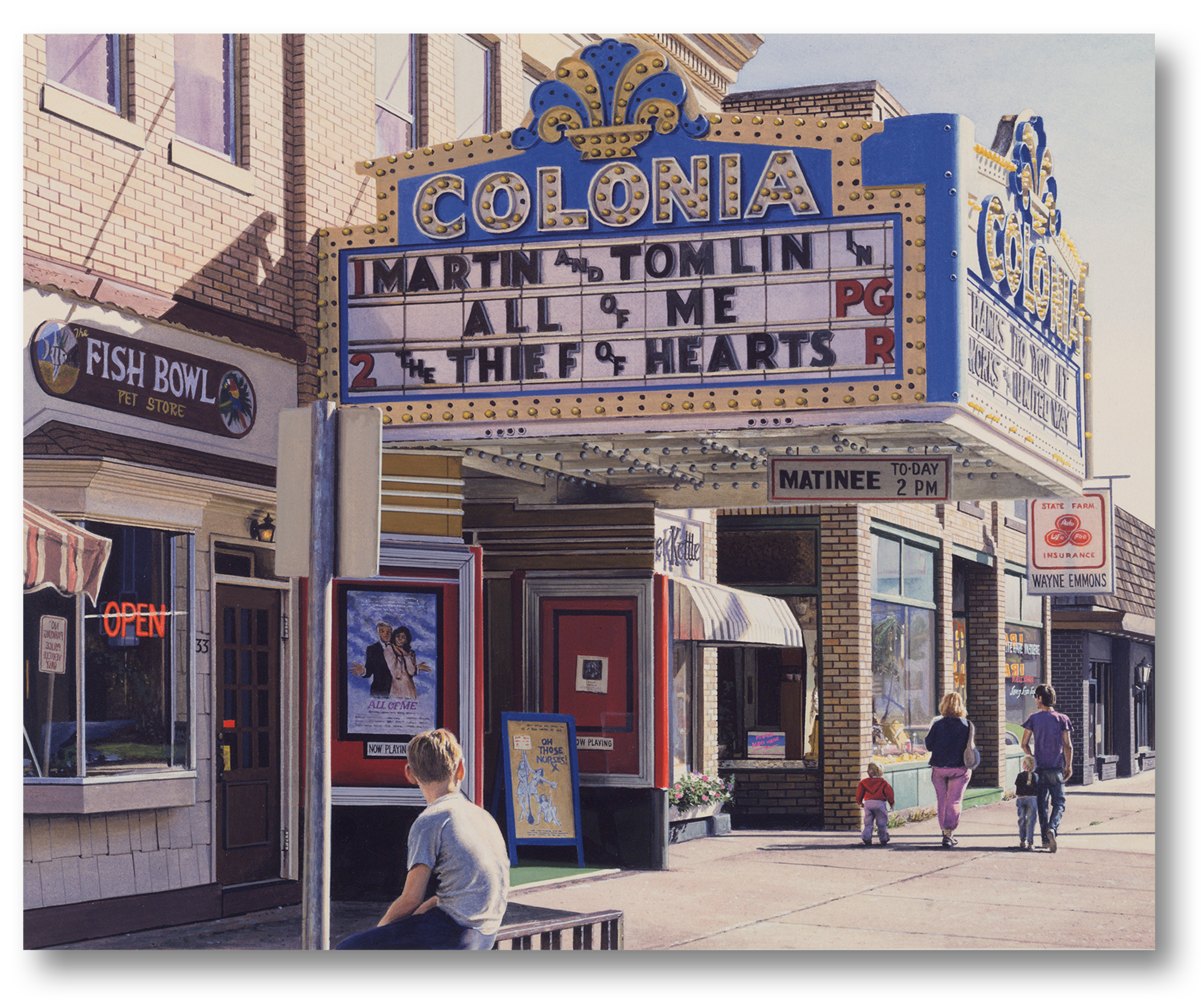 Colonia with Boy on Rail , 1986 Acrylic on canvas 13 x 16 inches 33 x 40.6 cm