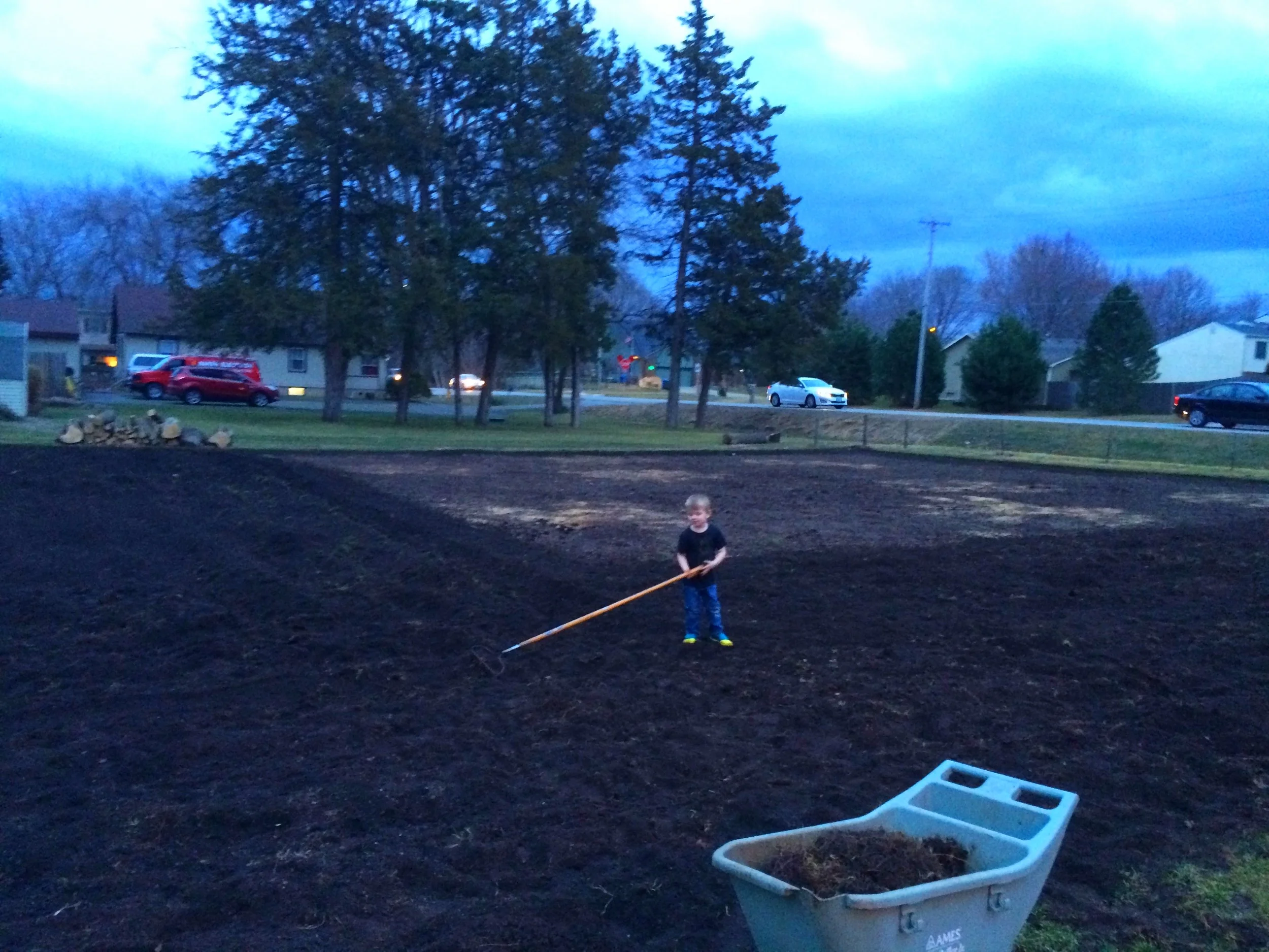 Oliver trying to steal the credit for the great work Jordan put in with his rotary plow.