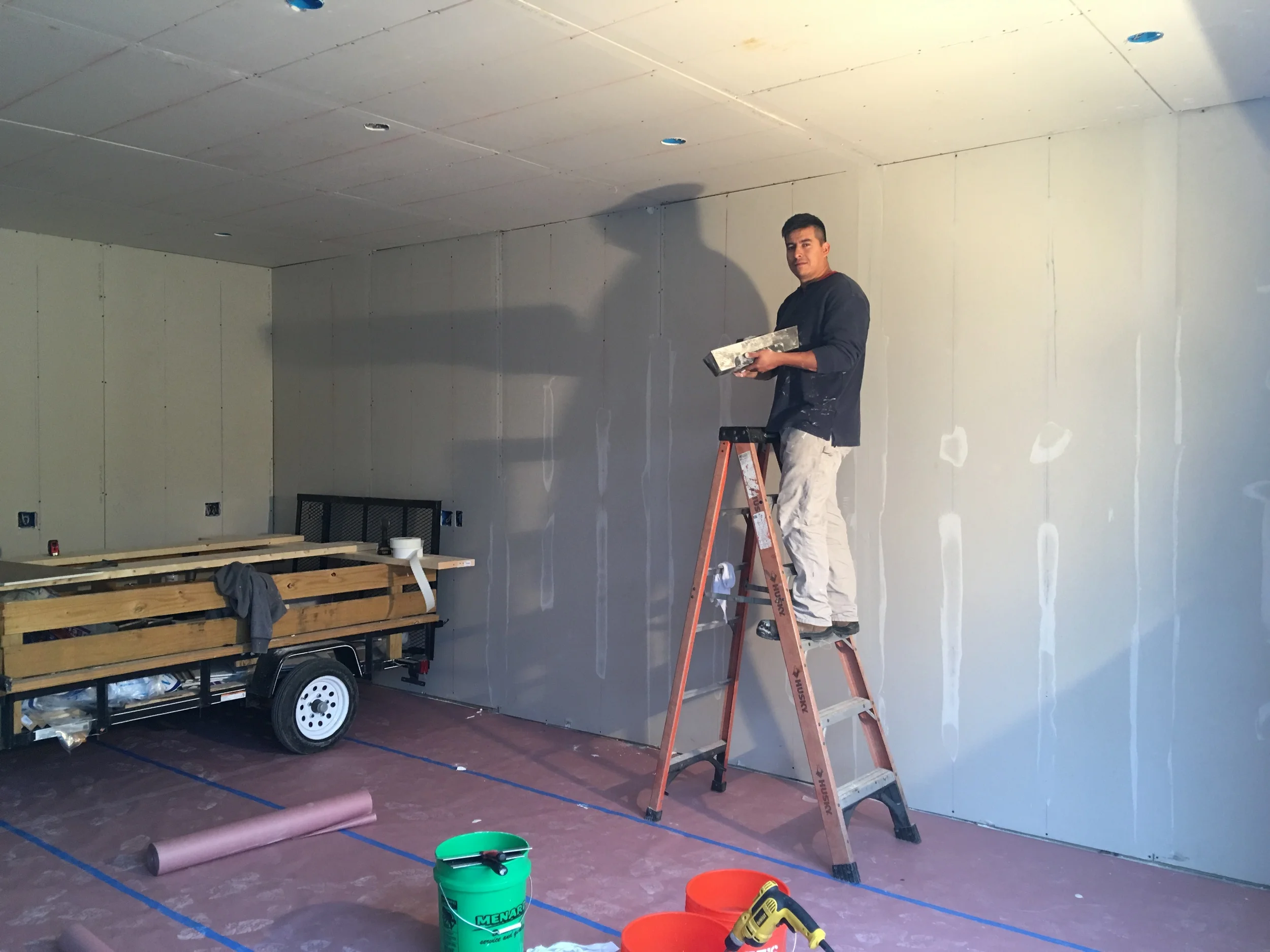 Francisco was a HUGE help with interior of the farmstand.