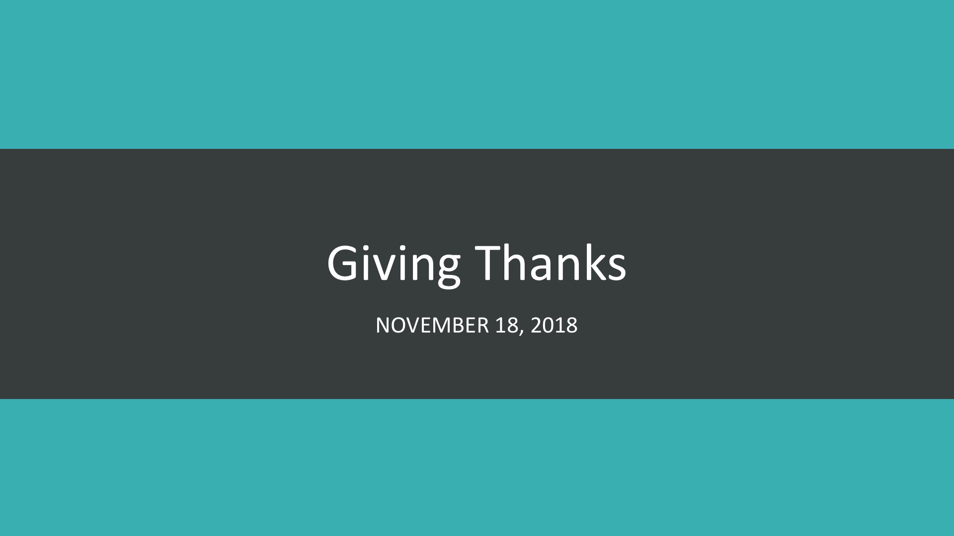 Giving Thanks