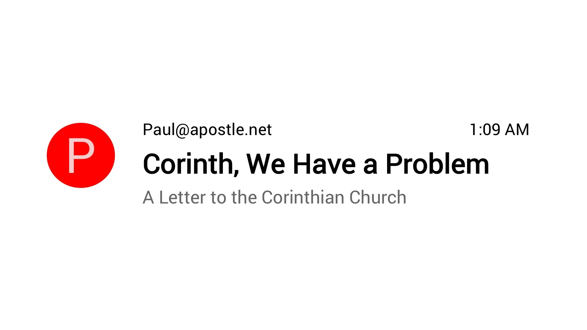 Corinth, We Have a Problem