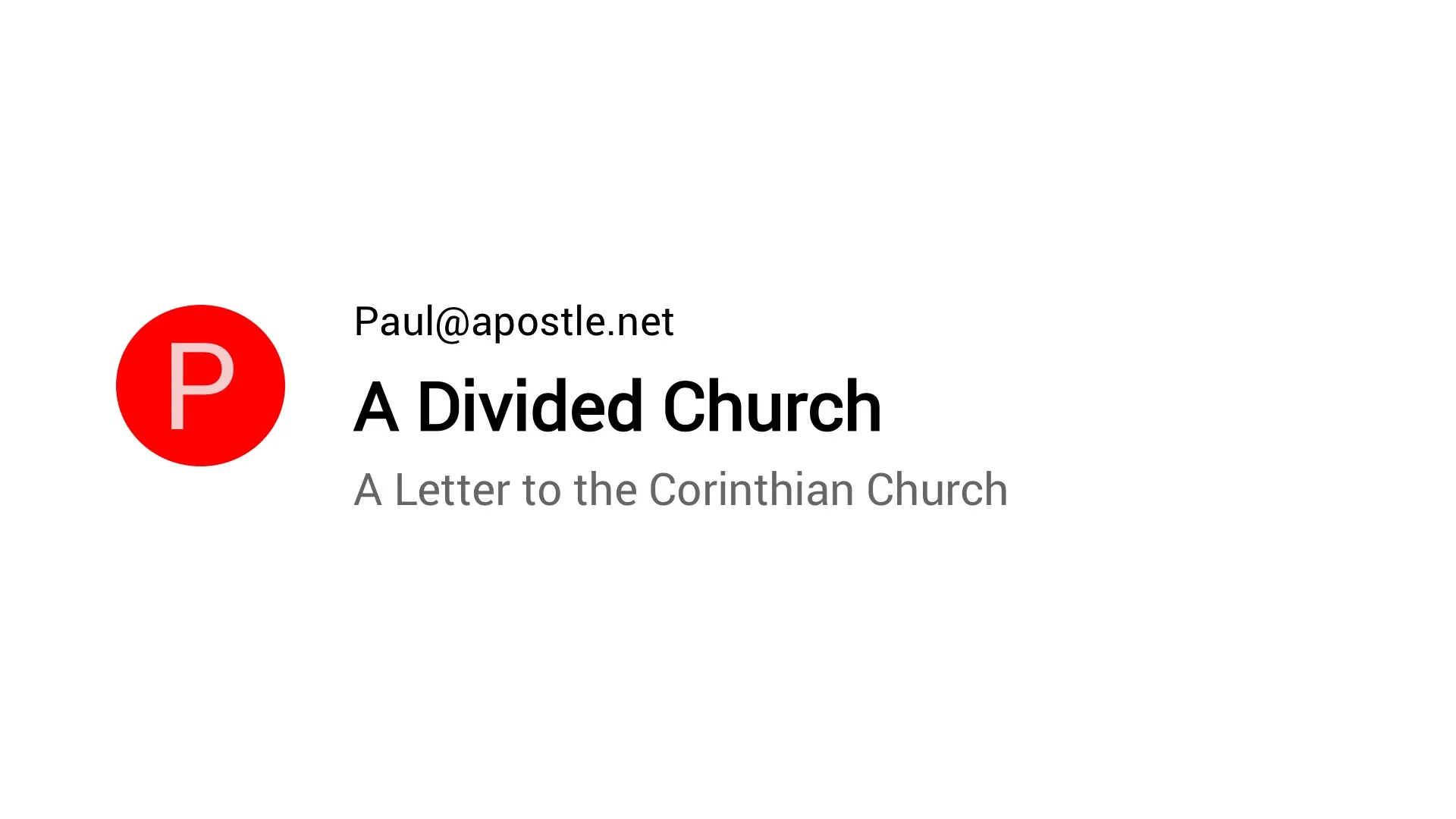 A Divided Church