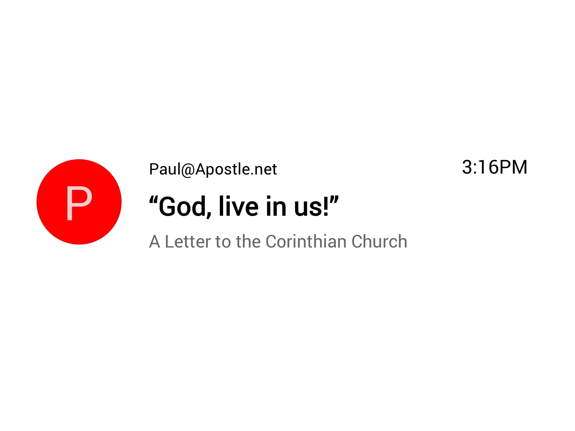 God, Live in Us!