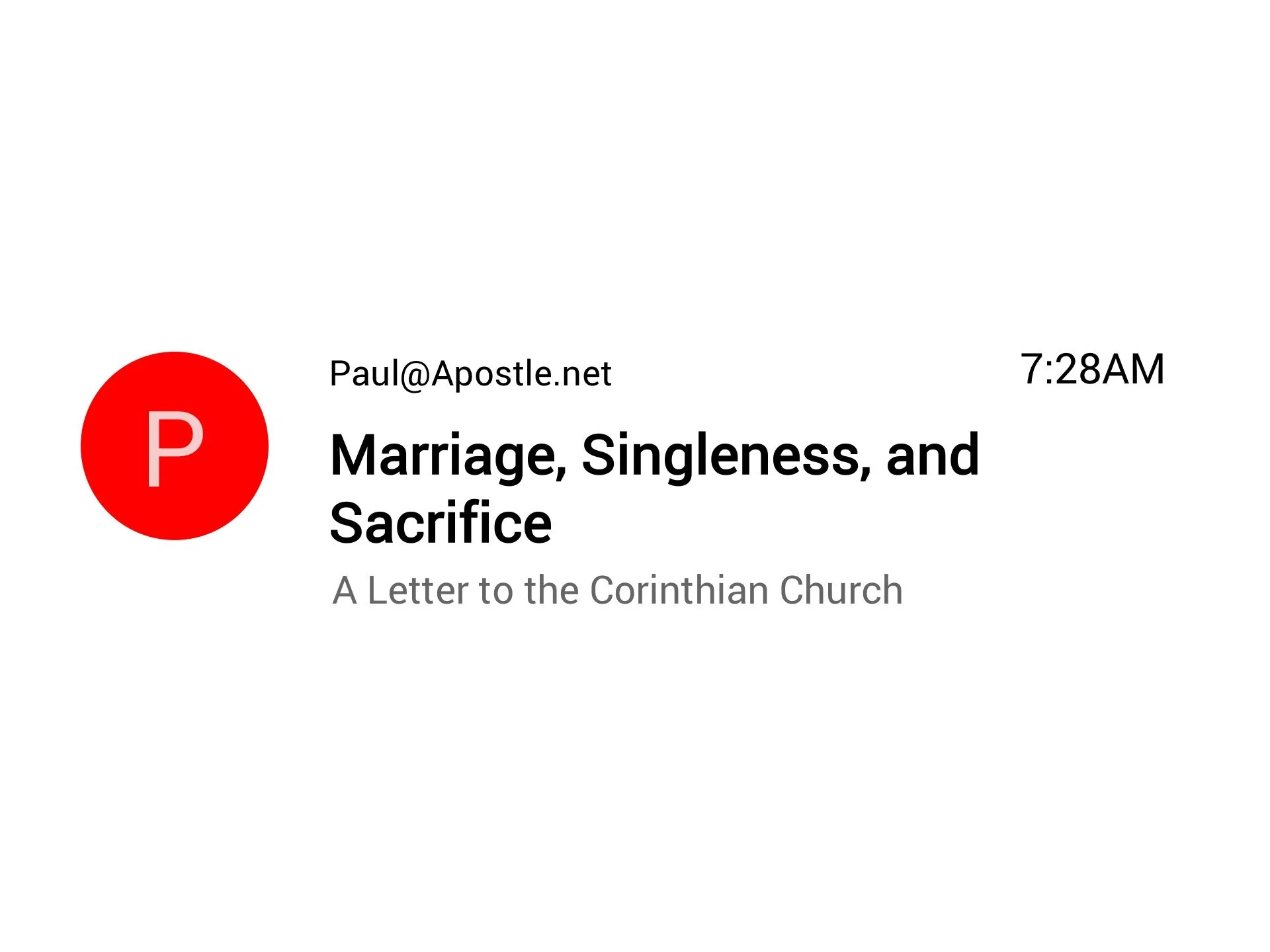 Marriage, Singleness, and Sacrifice