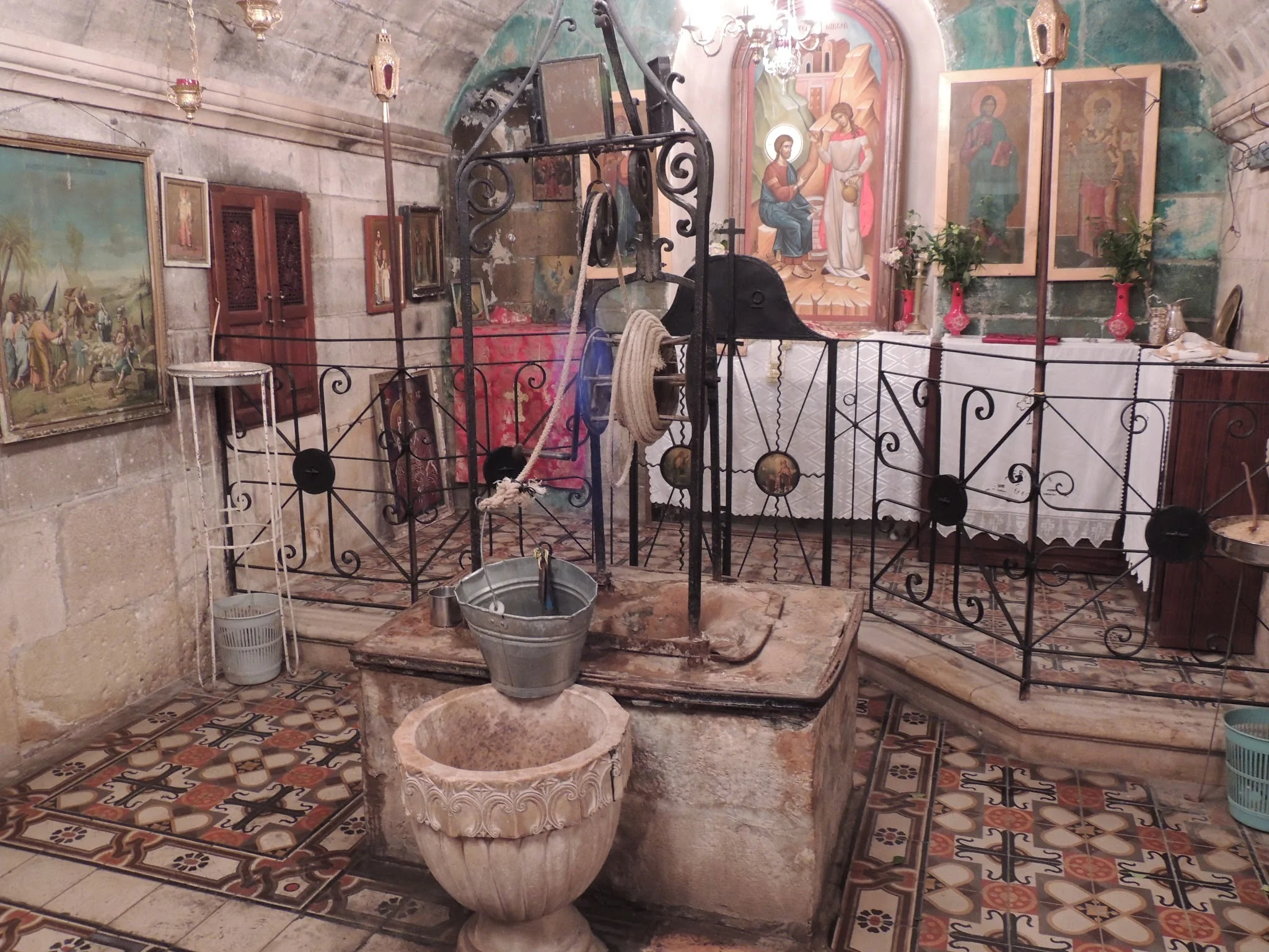 Jacob's Well, in the basement of the Bir Ya'qub monastery in Nablus.