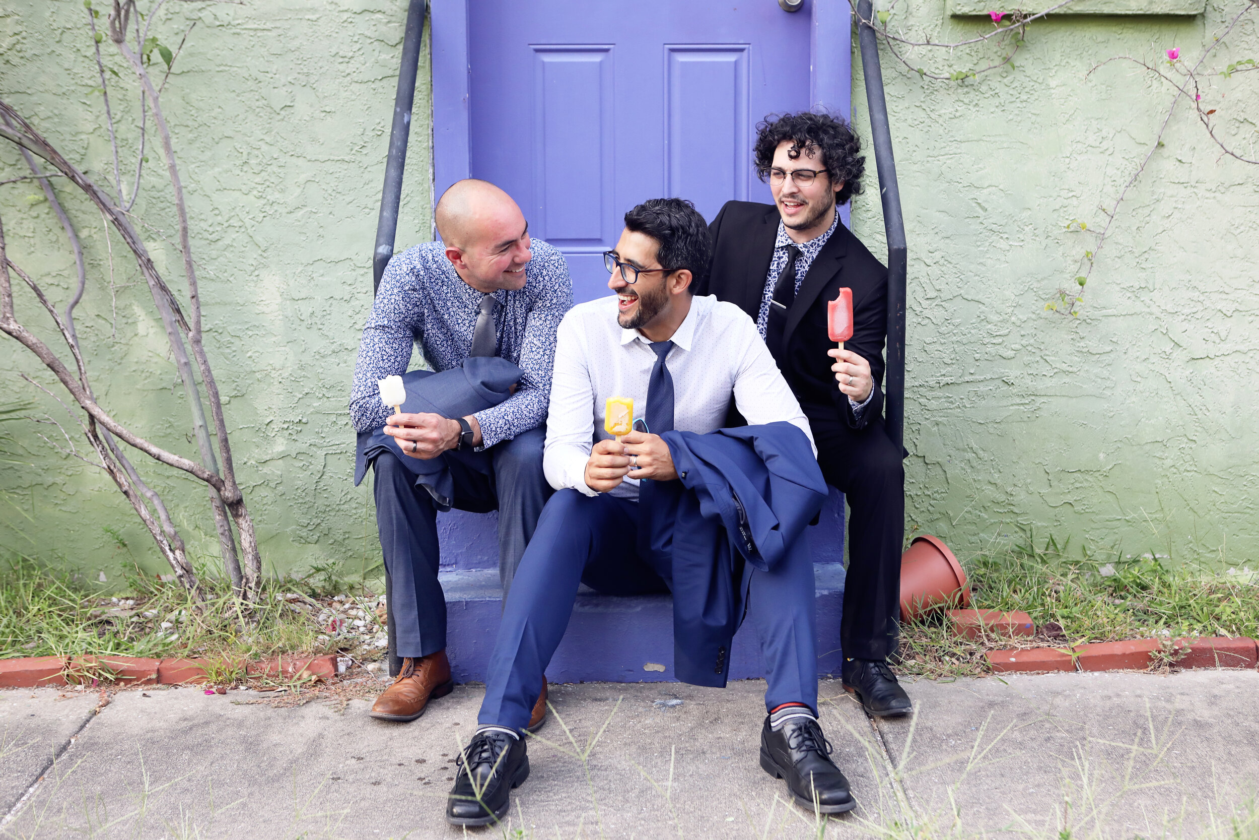 La Lucha_suits ice cream laughing_color.jpg