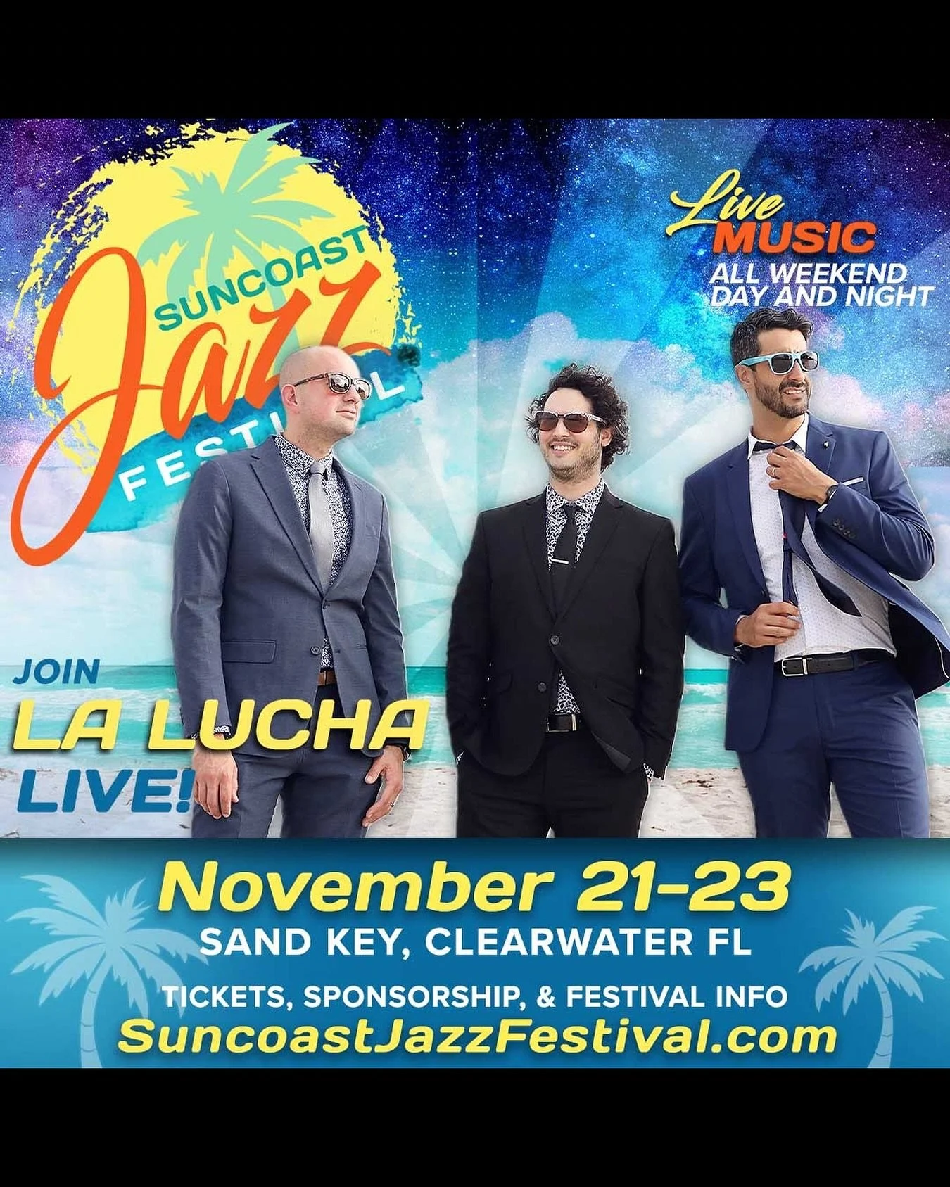 Suncoast Jazz Festival is on our minds! 🤩*Just 3 weeks away* We&rsquo;ll be sharing the stage with with Ken Peplowski, Chuck Redd, Wycliffe Gordon, Diego Figueiredo, James Suggs, Allison Nash, Jeremy Carter and more!! It is going to be an incredible
