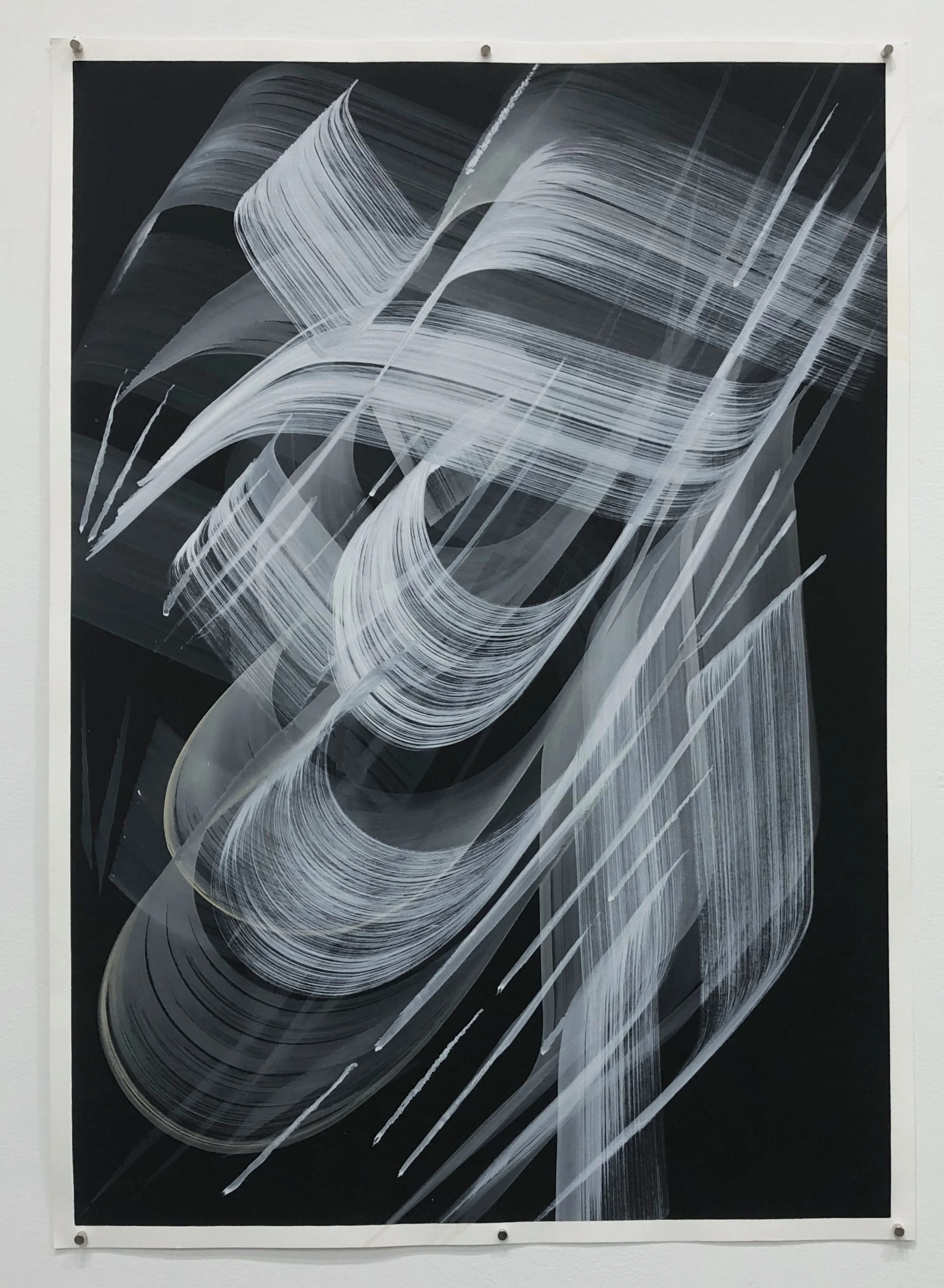 Bhitra II, 2018, acrylic ink on paper, 30” x 22” (available)