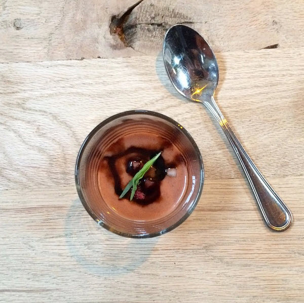  First Course Strawberry Balsamic Gazpacho with Tarragon