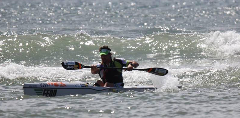 Barry Lewin coming into the beach.