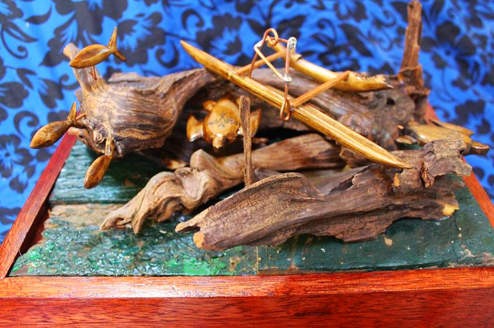 Awards crafted from driftwood.