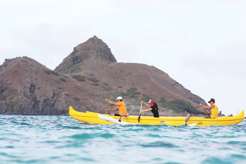 John, Joey and Jim Foti paddle b the Mokes