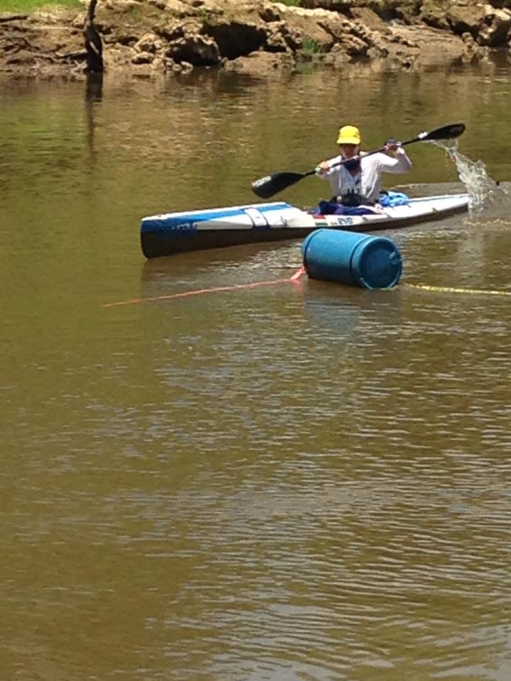 Kata on a river optimized ski with overstern rudder.