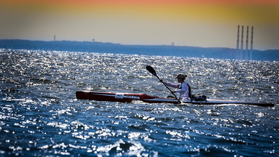 Current World Surfski Series Leader Michele Eray leading the L2L. ---Photo Vadim Lishchuk