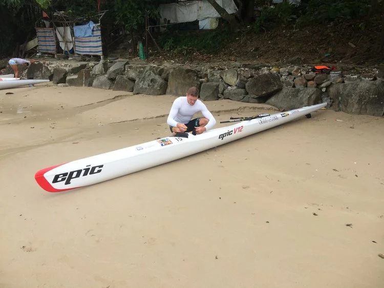 Hank and his new V12 at the start at Clear Water Bay