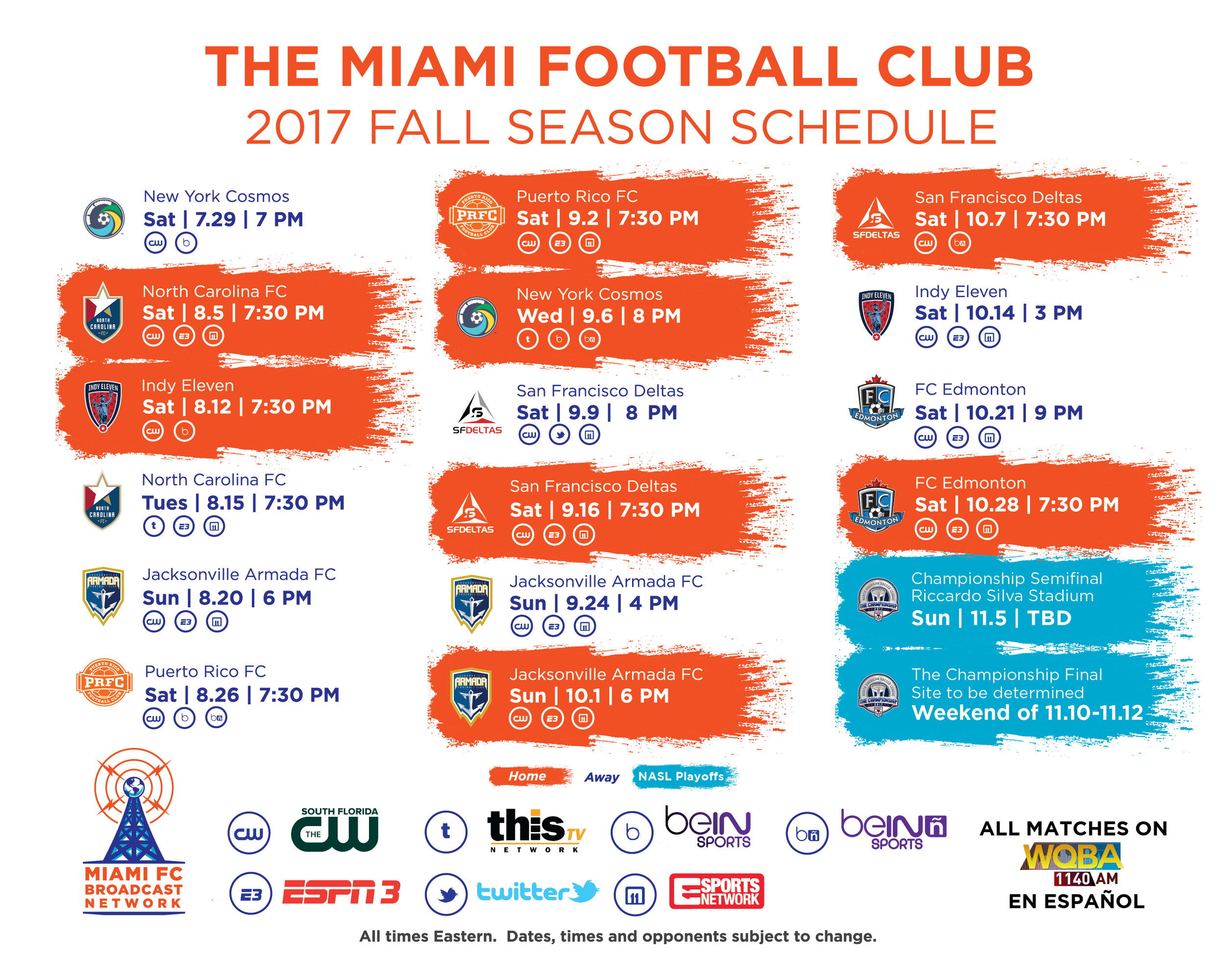 Miami FC Pocket Schedule 