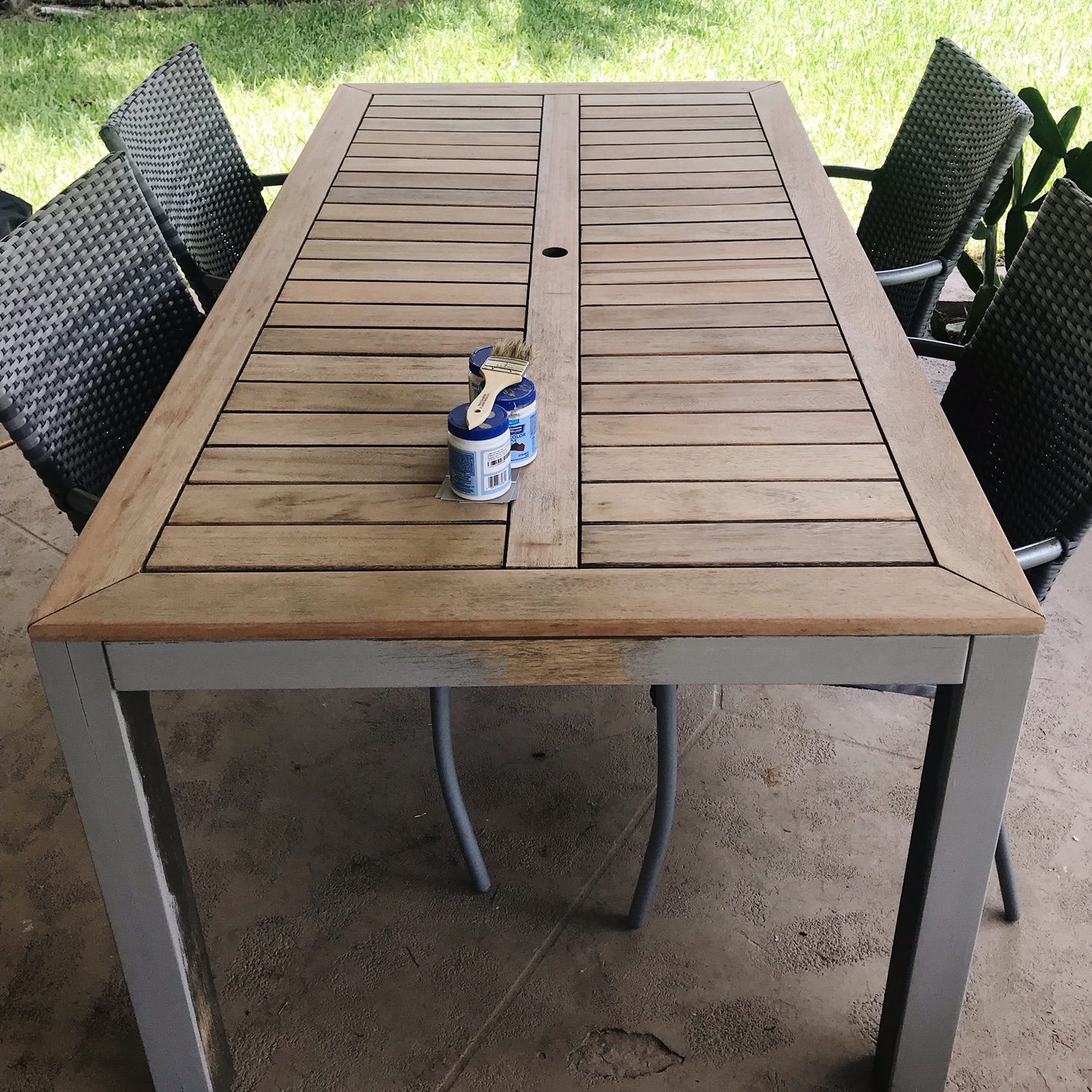 Outdoor Table Makeover H E A R T S W L - Paint For Outdoor Wooden Furniture