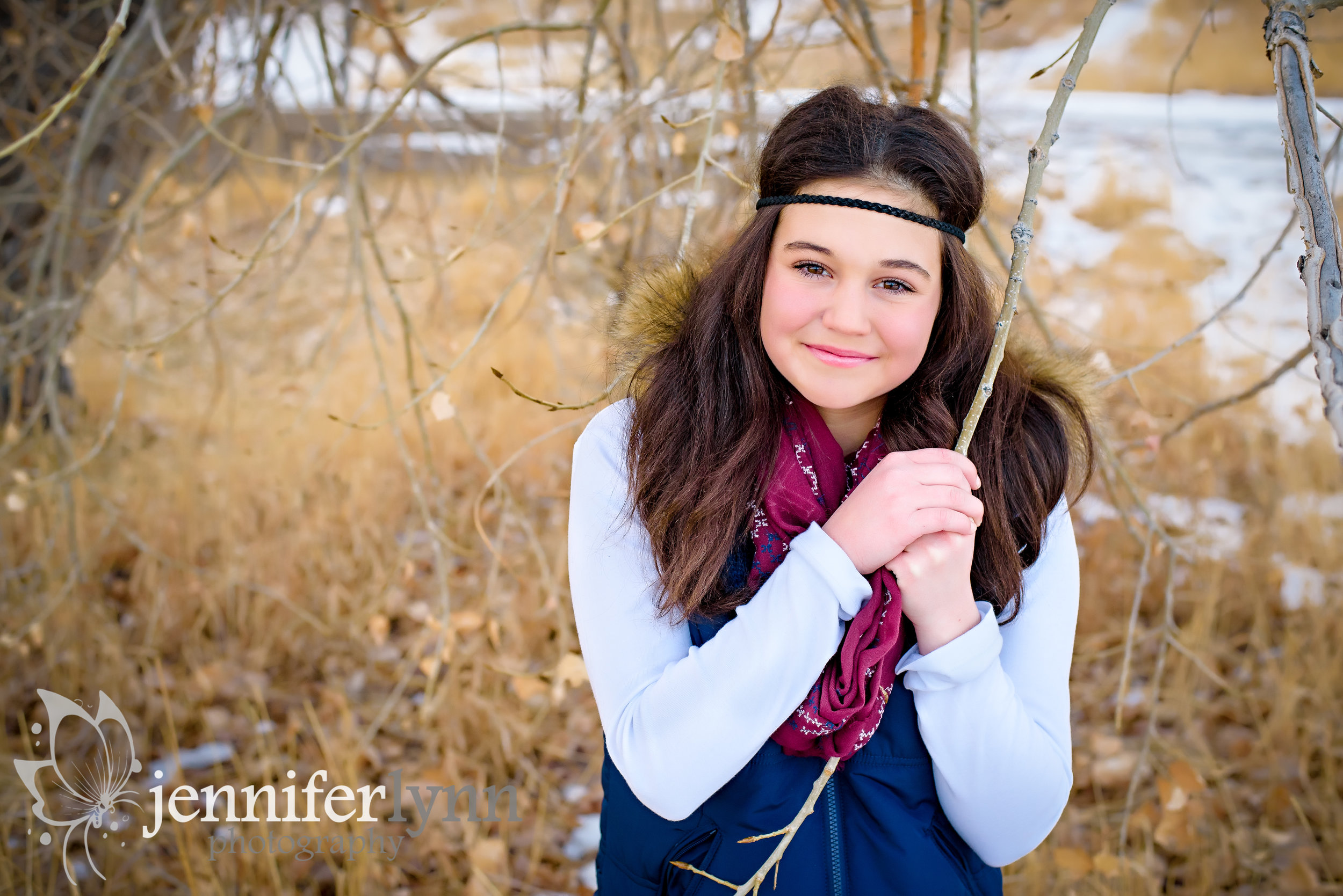 Daughter Outdoor Portrait near Woods