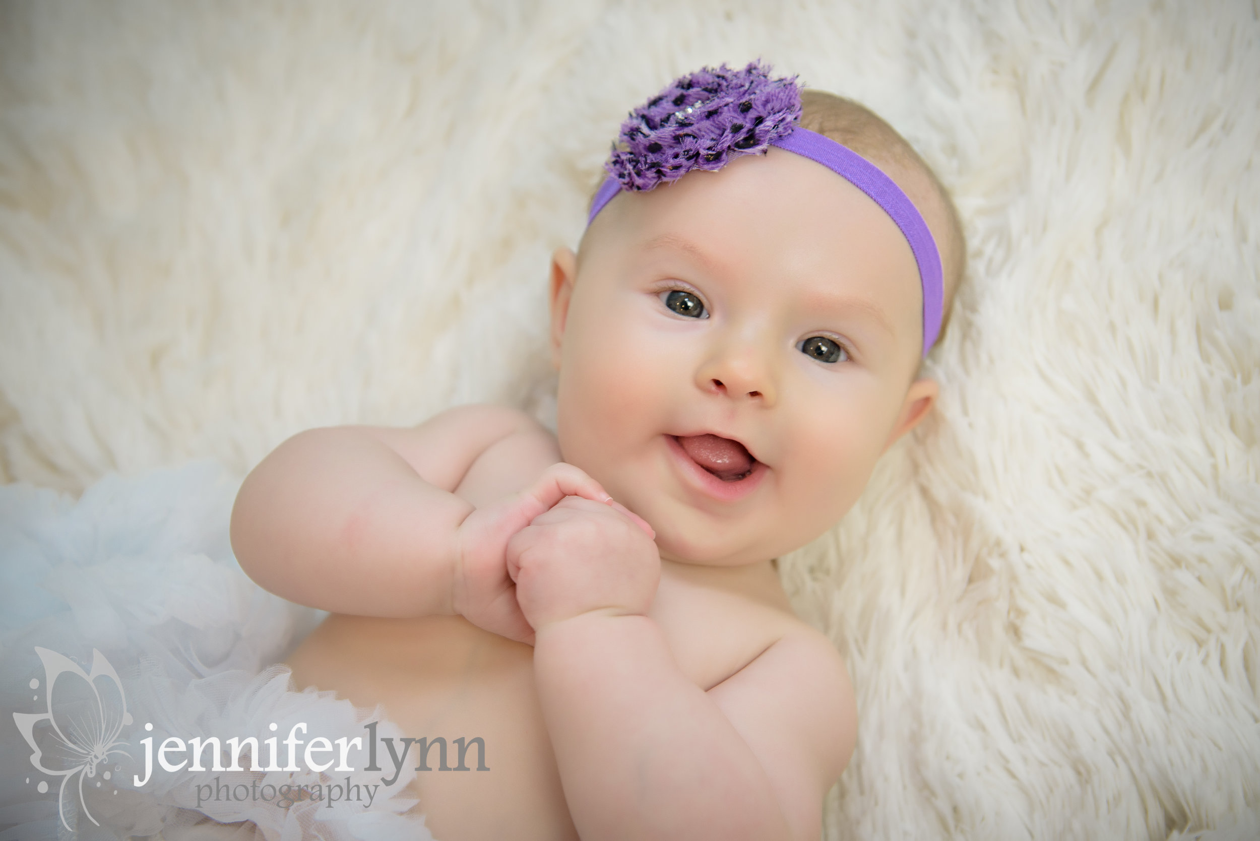 Baby Girl on Back Purple Headband