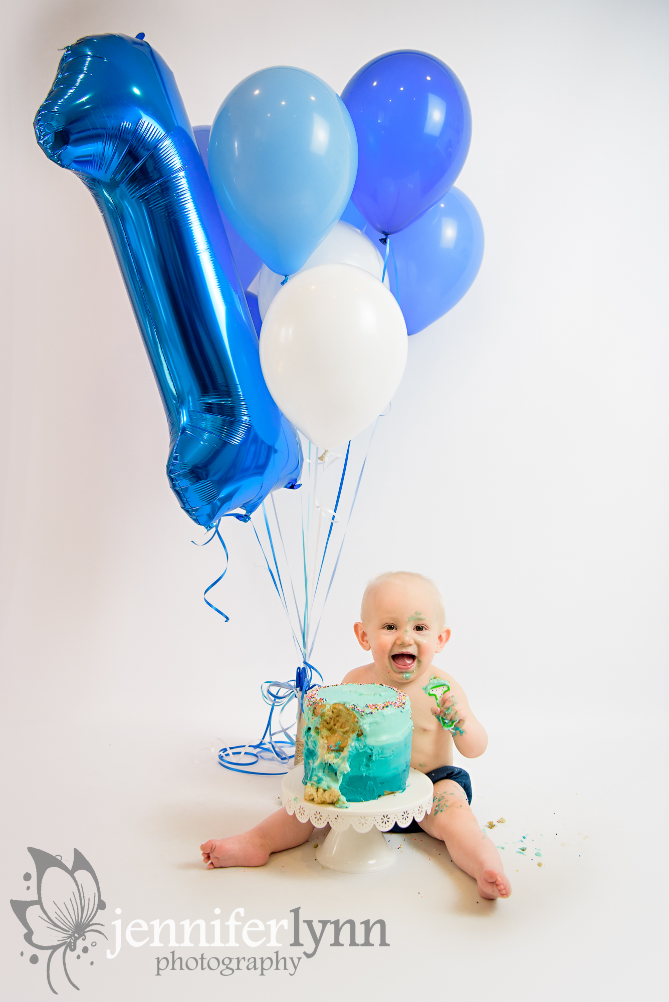 Blue Balloons Cake Smash Blue
