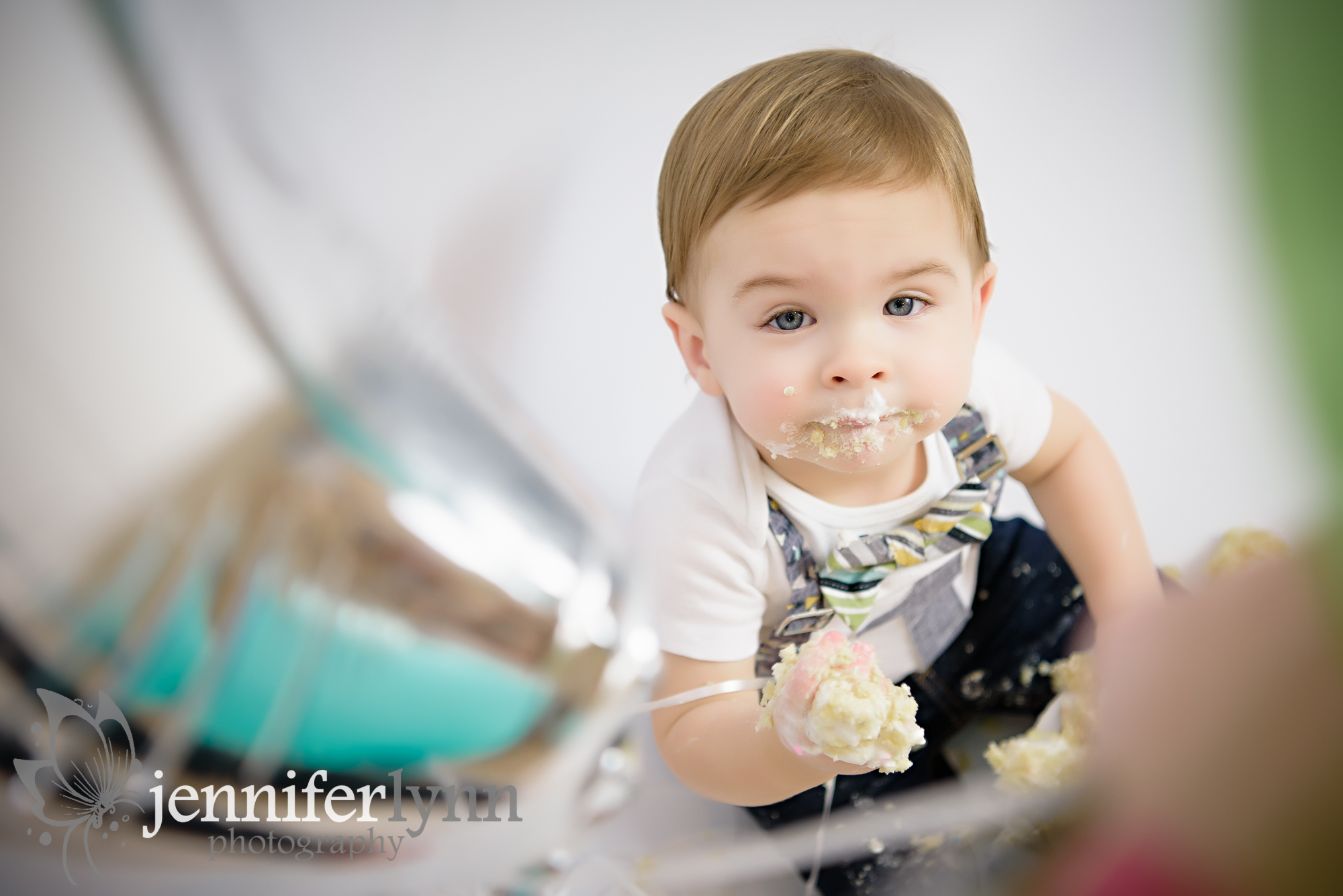 Baby Boy Eating Cake During Smash