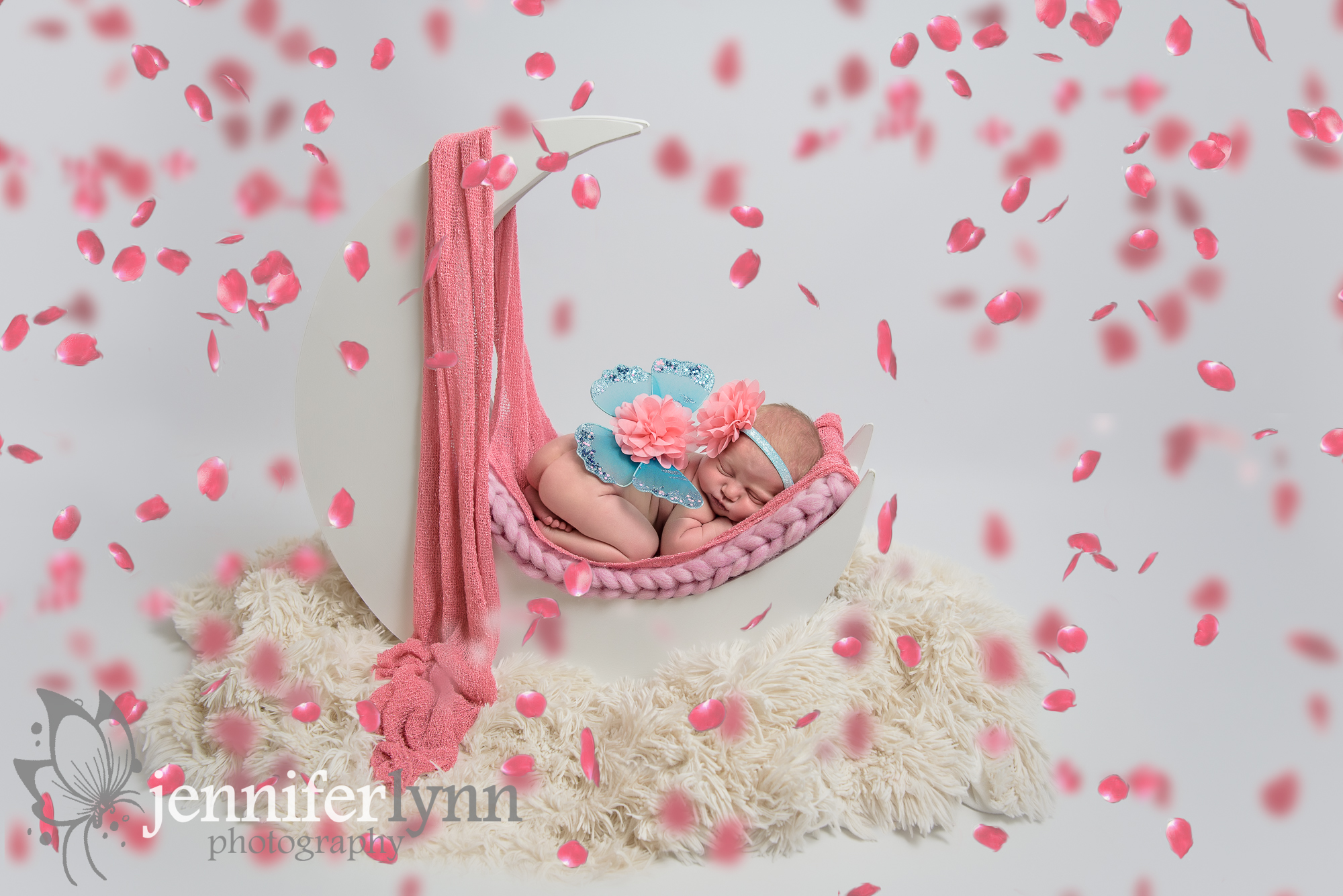 Moon Prop Flower Petals Butterfly Wings