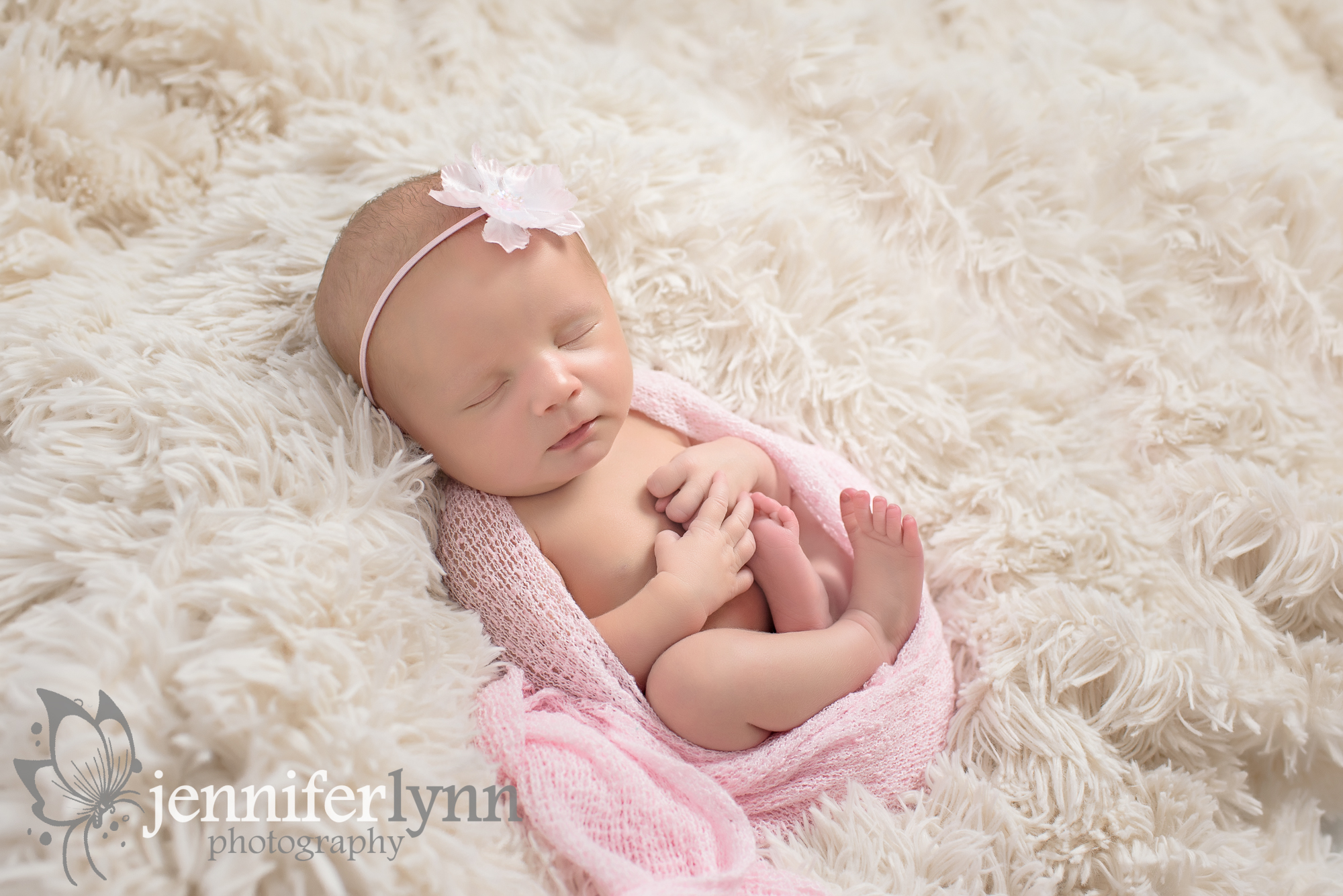 Newborn Girl Pink Wrap Soft Fur