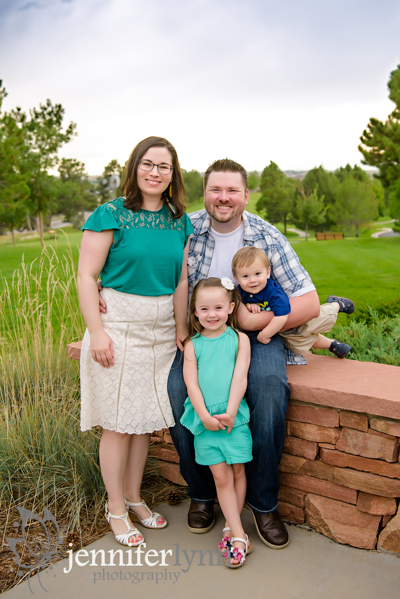 Family of four outdoor photo