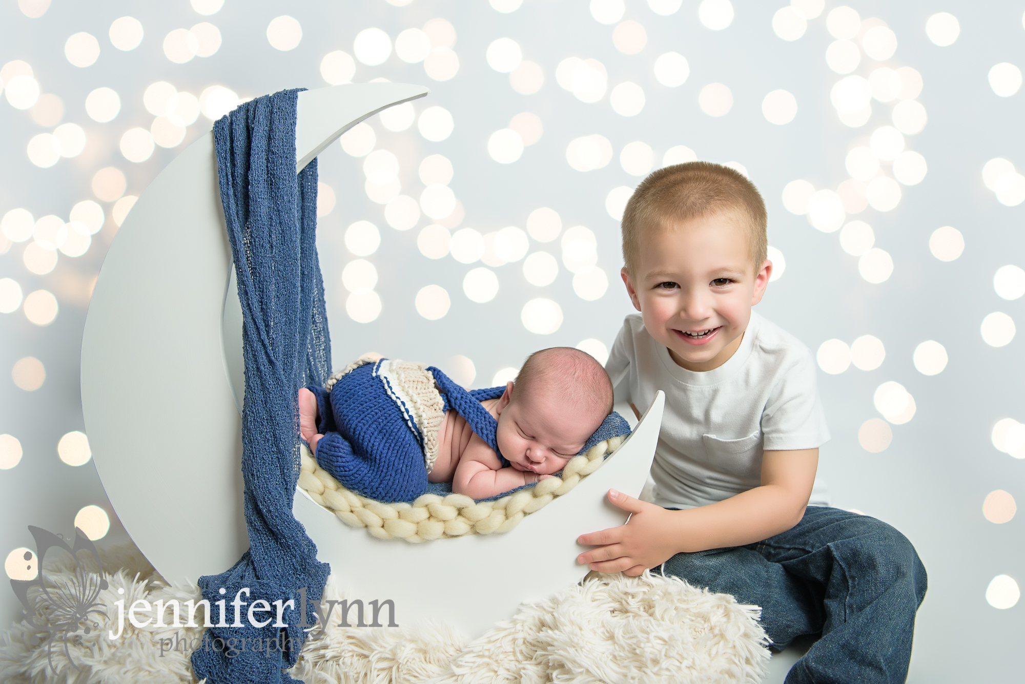 Newborn Boy Brothers Moon Lights