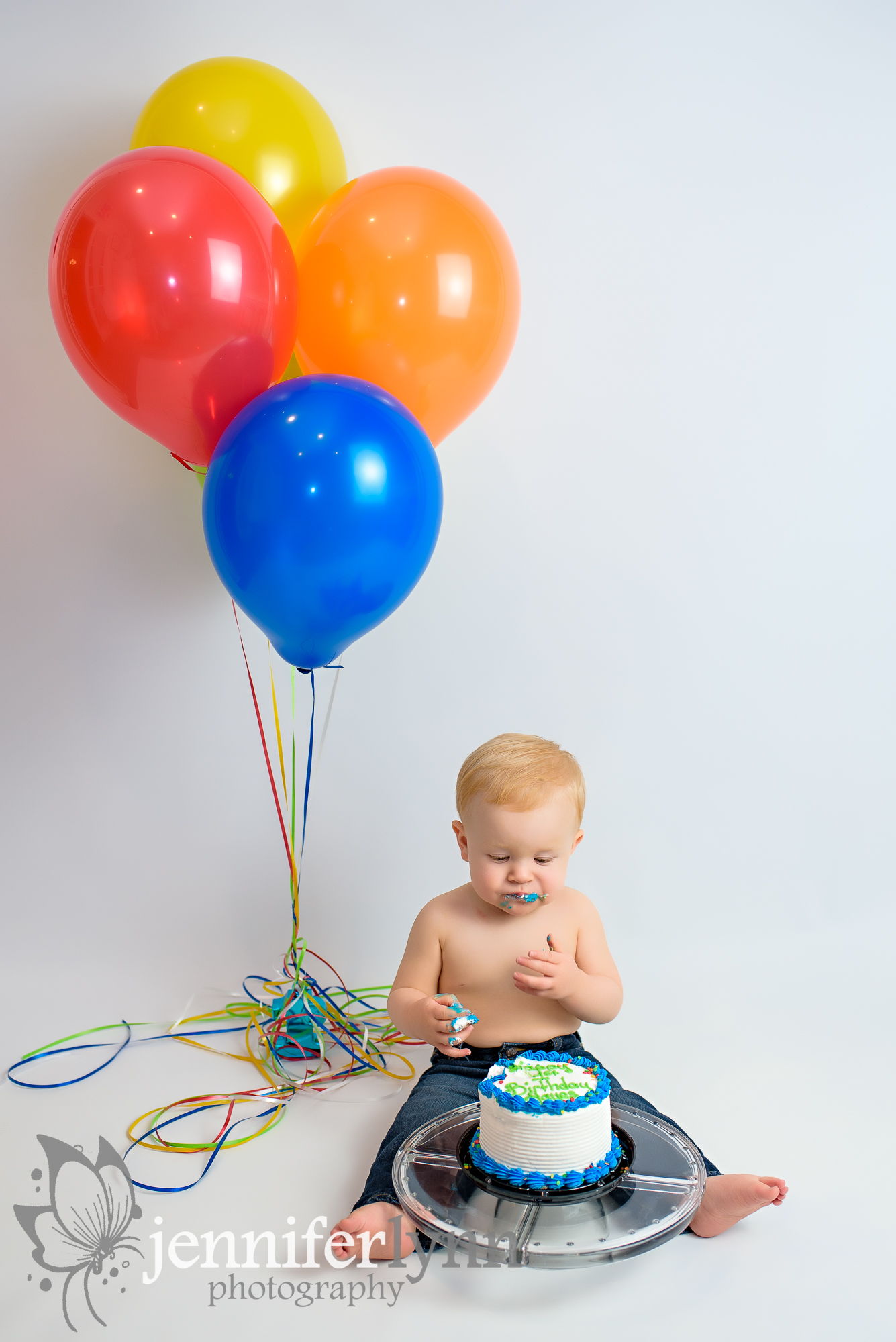 Baby Boy Cake Smash Balloons