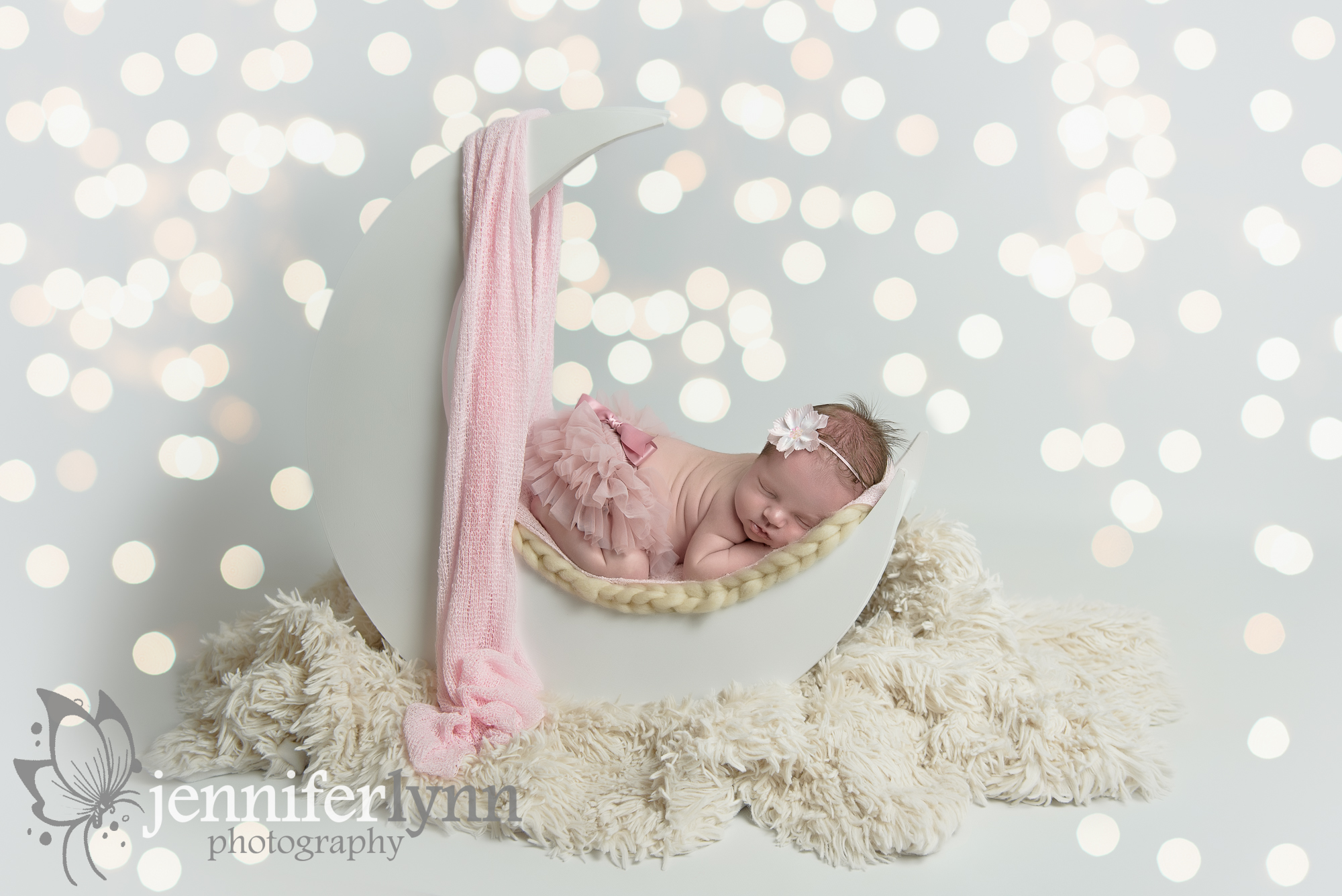 Newborn Girl Pink Moon Prop