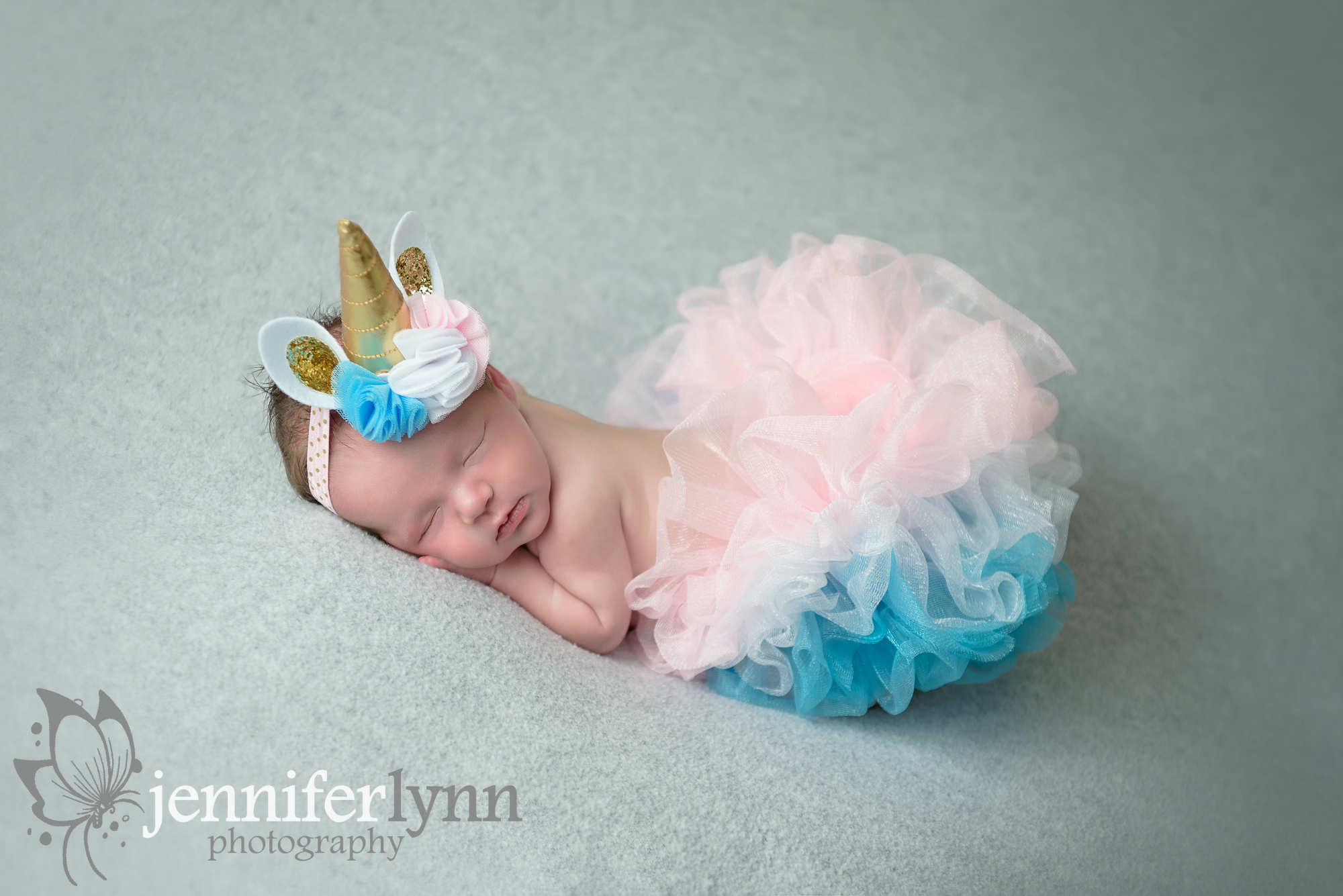 Newborn Girl Unicorn Headband and Matching Tutu