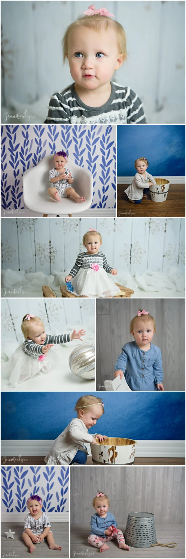 12 Month Girl Winter Studio Session
