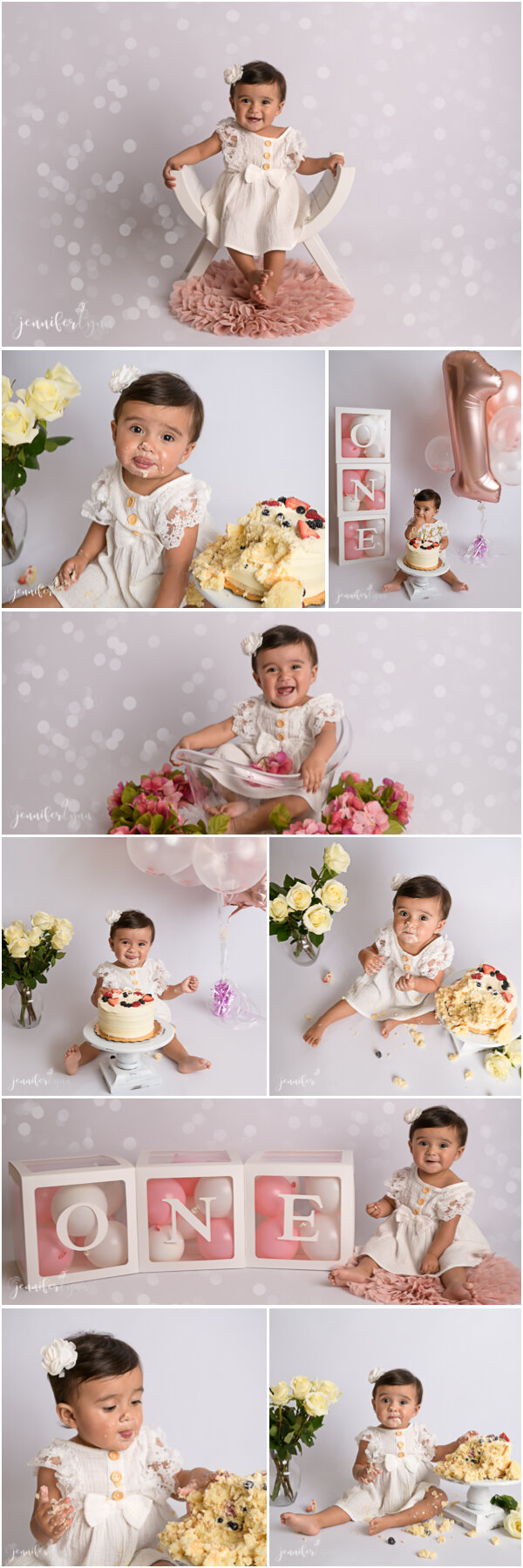 Bella's Sweet First Birthday Cake Smash — Jennifer Lynn Photography