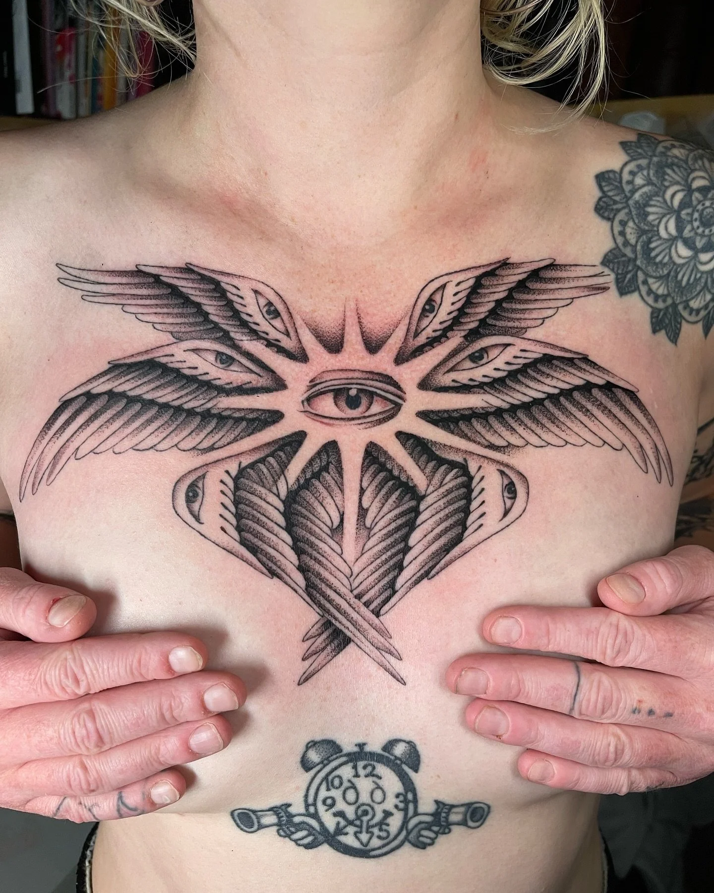 Stoked i got to do this piece for @nikoncoolpix666 couldnt be happier with how it came out, thanks again Gabi! 
⚡️💎Booking Sep/ Oct @electricdiamondtattoo 💎⚡️
💞💞💞DM 2 Book💞💞💞