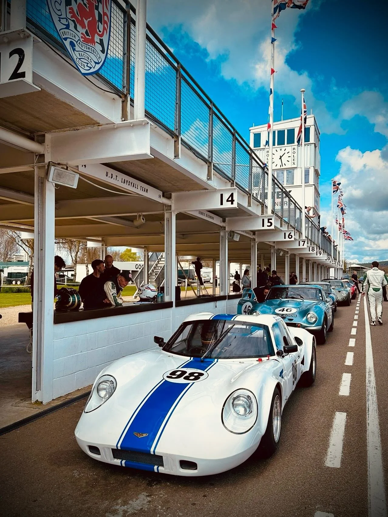 Flashback to testing @goodwoodmotorcircuit this week in preparation for the 83rd Members Meeting. 
Brabham BT18 &amp; BT15.
Lotus Elan 26R.
Chevron B6.