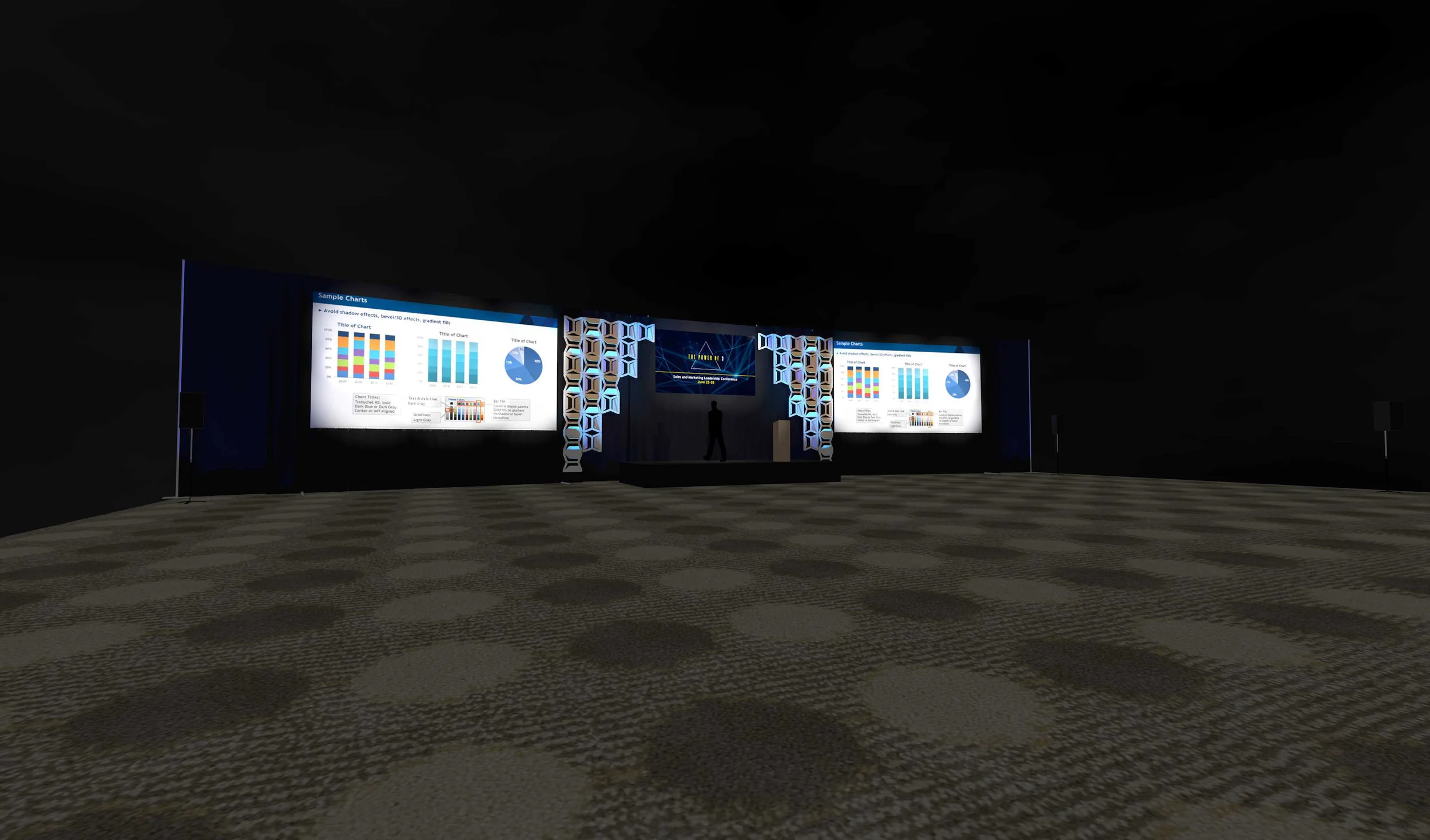 Preliminary render of stage design