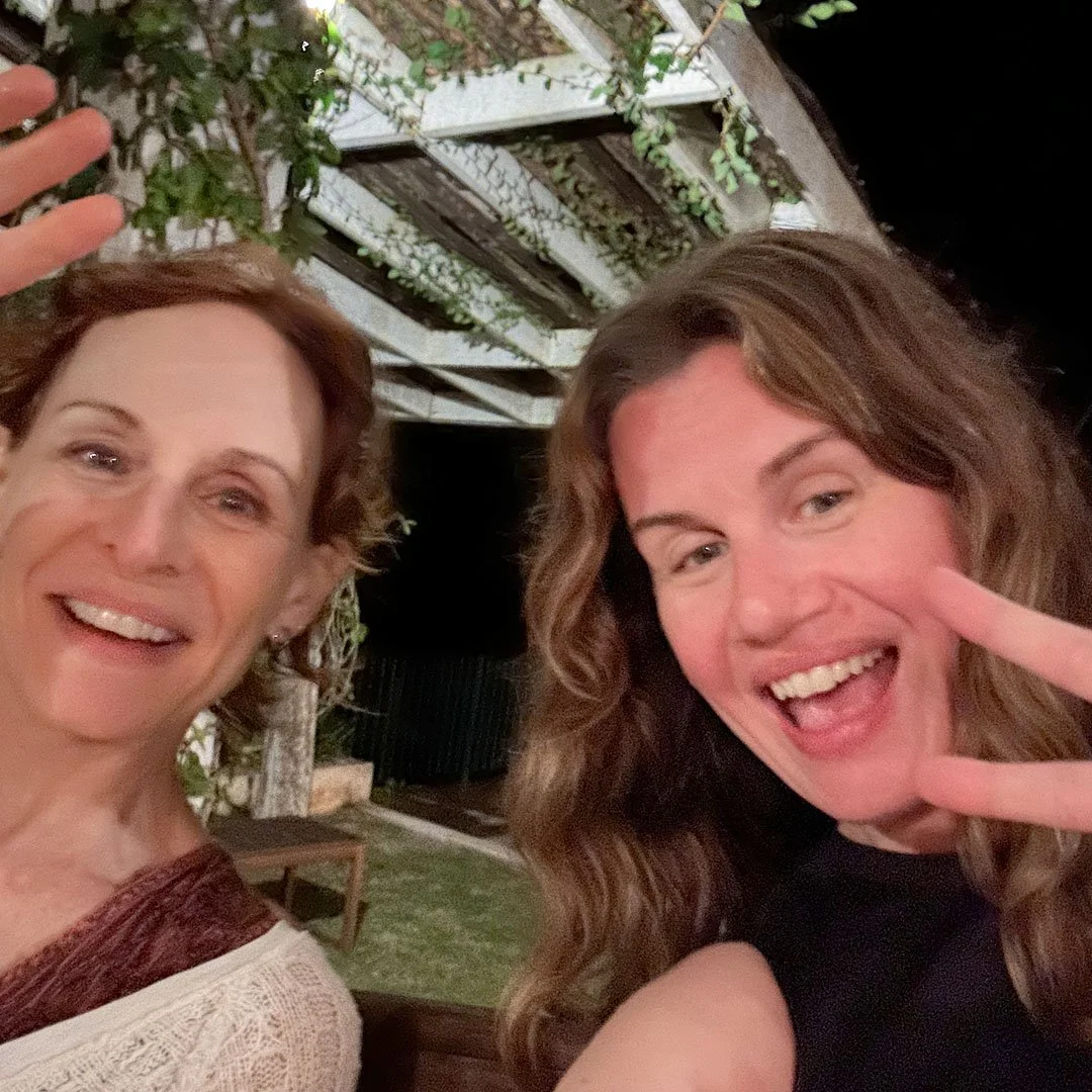 Anna Albrecht and Amy Hallenbeck selfie happy, laughing