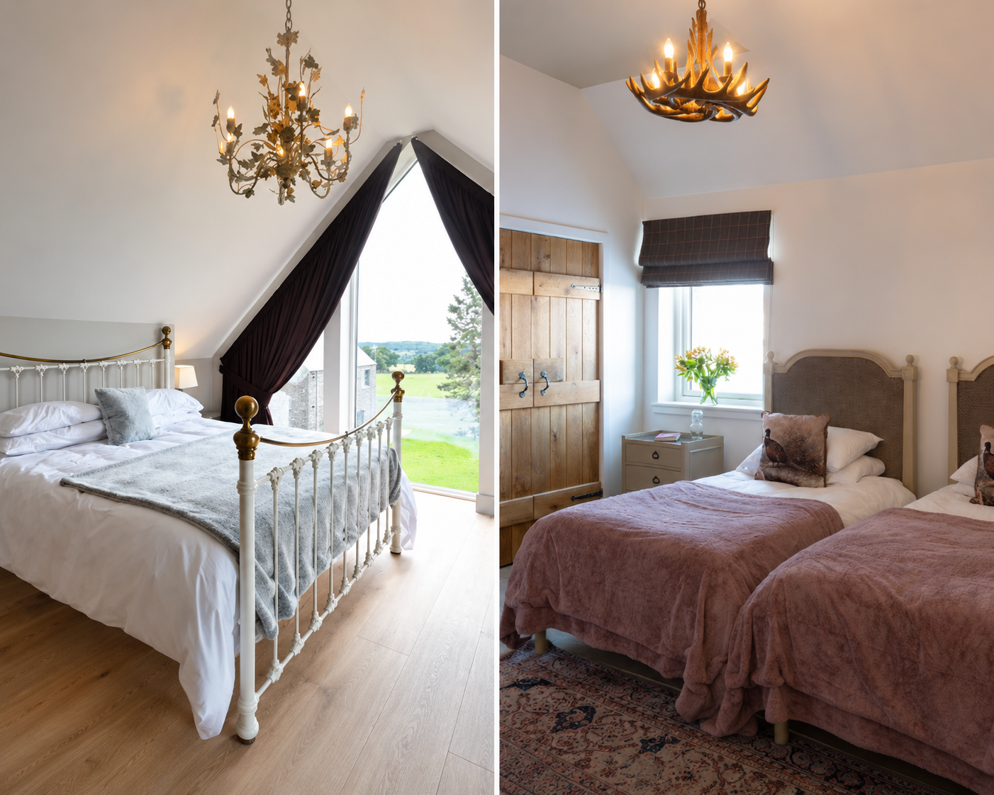 Premium and shared bedrooms at the Perthshire retreat property in Scotland