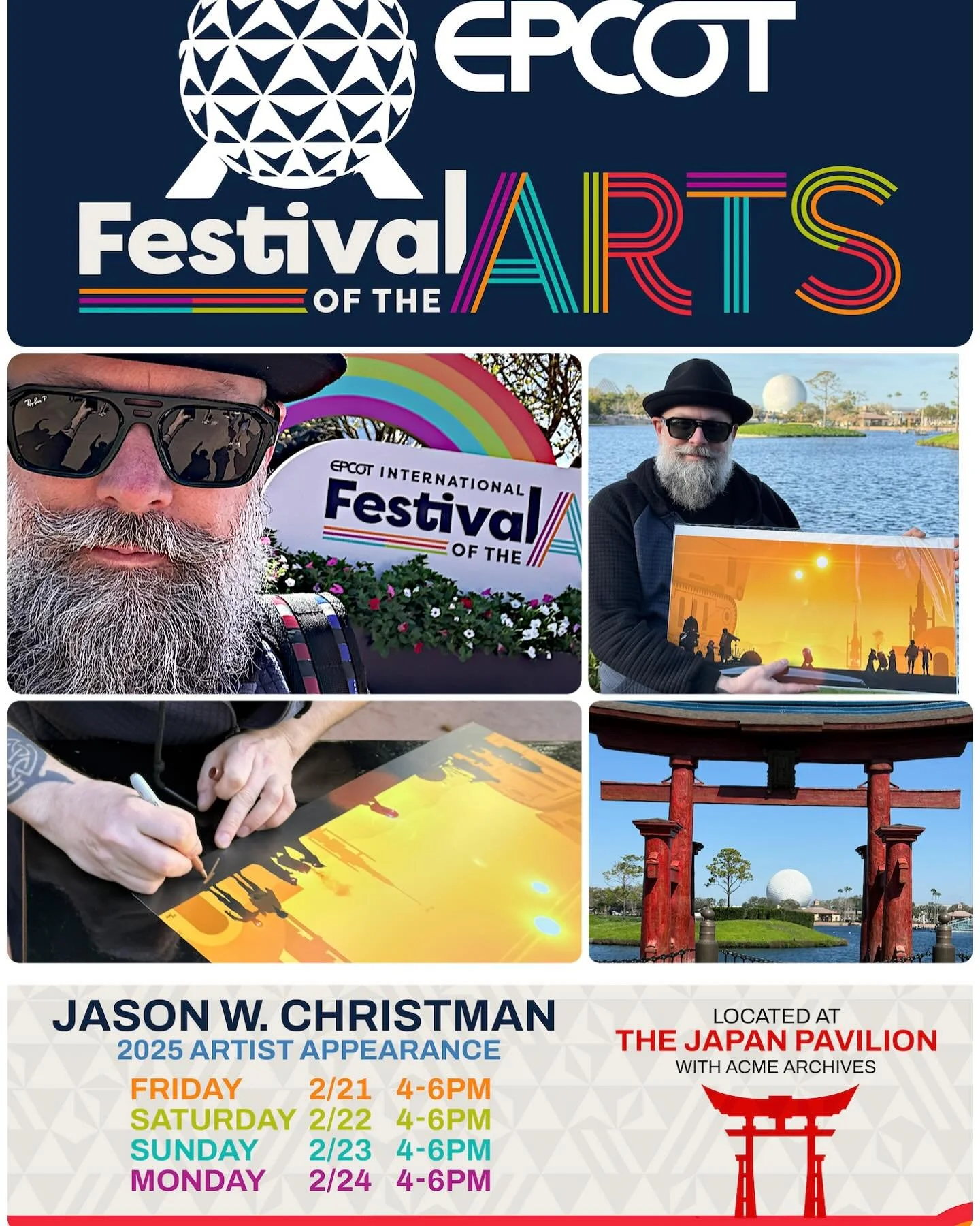 First day at Epcot was really great.  Thank you to everyone that came by.  I&rsquo;ll be here for 3 more days from 4-6pm. You can also visit my website to get signed prints.  Link in profile.