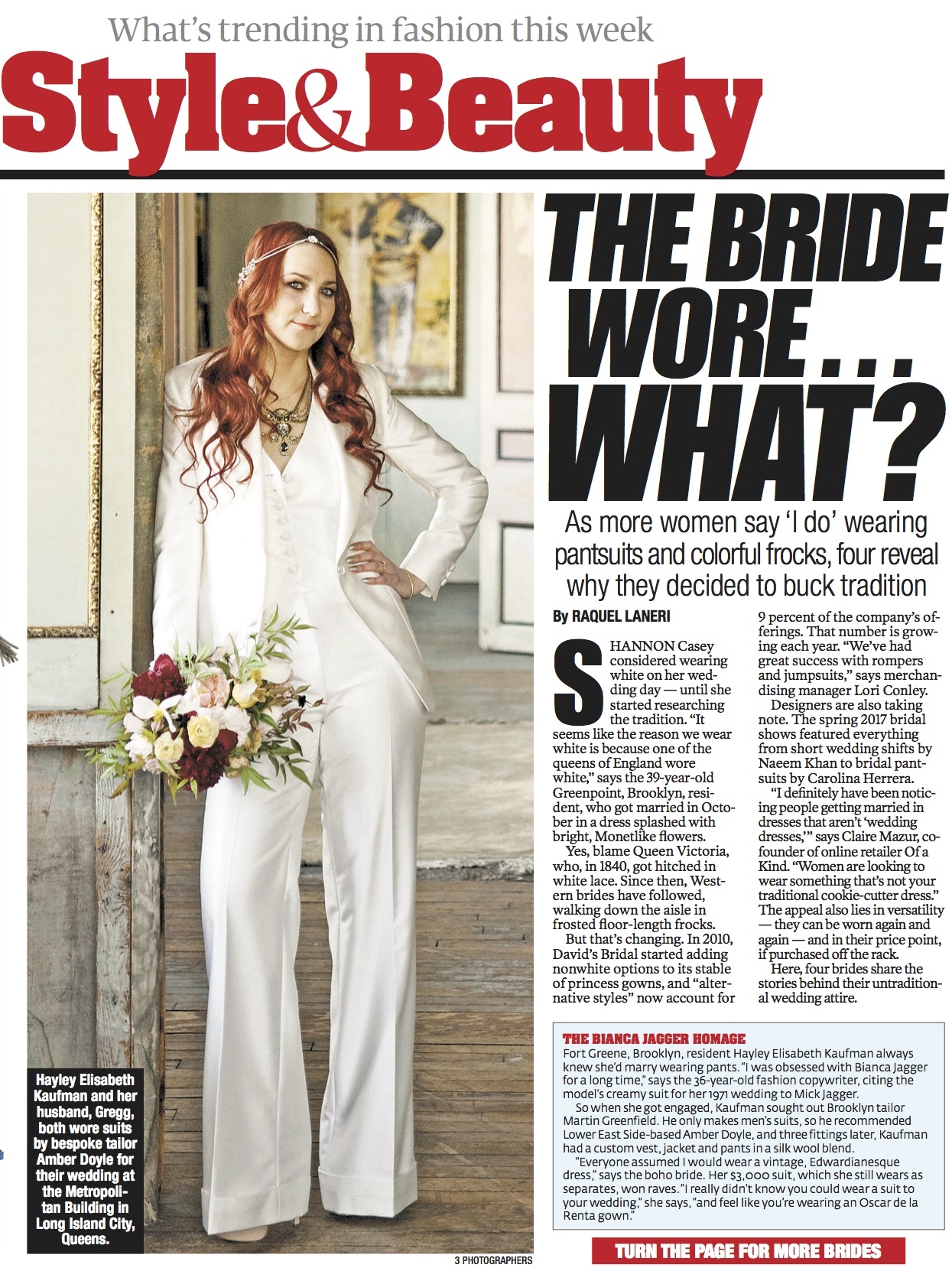Amber Doyle / NYpost /the bride wore what?