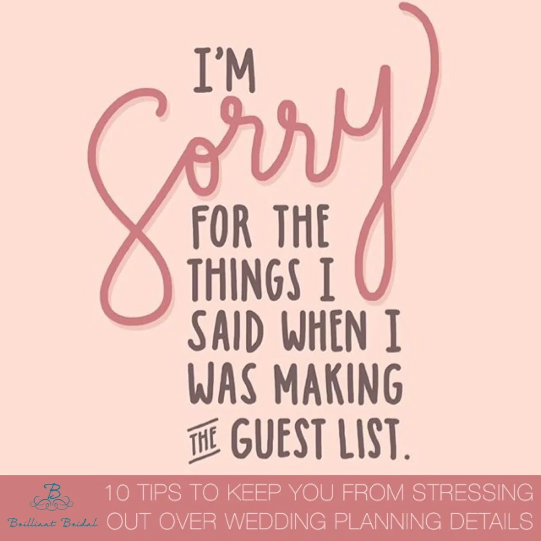 10 tips to keep you from stressing out over wedding planning details