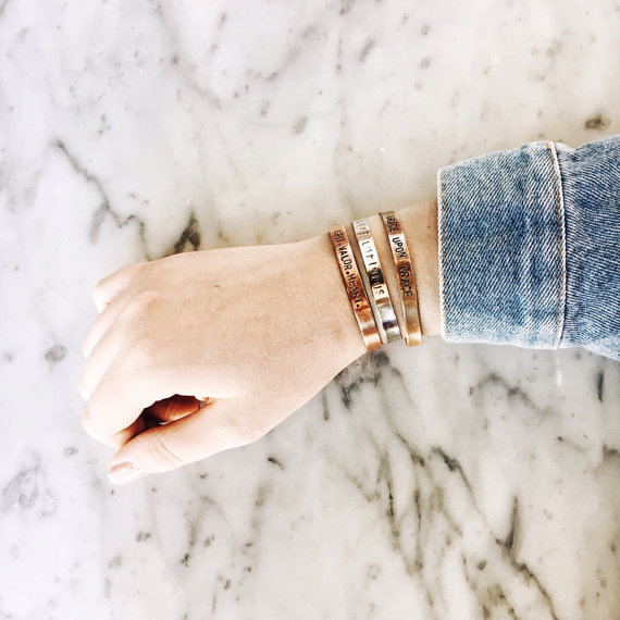 Customized metal cuff bracelet from genuine & ginger $22.00
